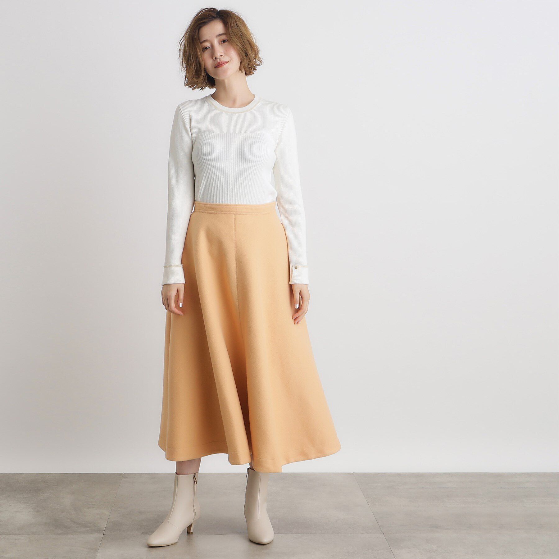 grove「ラメライン折り返しカフス袖ニットプルオーバー」|ニット・セーター|