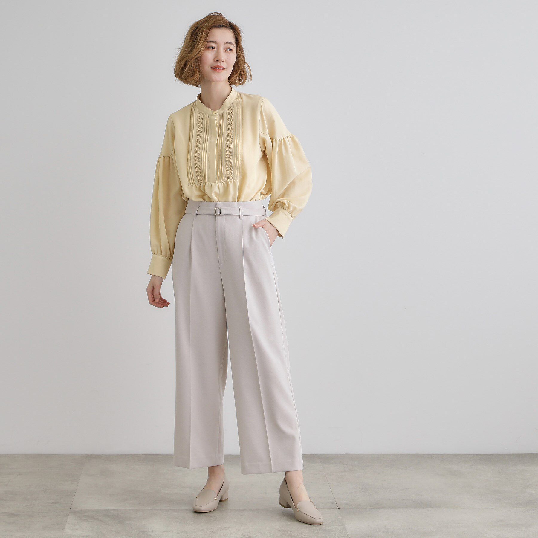 grove「ピンタックボリュームスリーブブラウス」|シャツ・ブラウス|