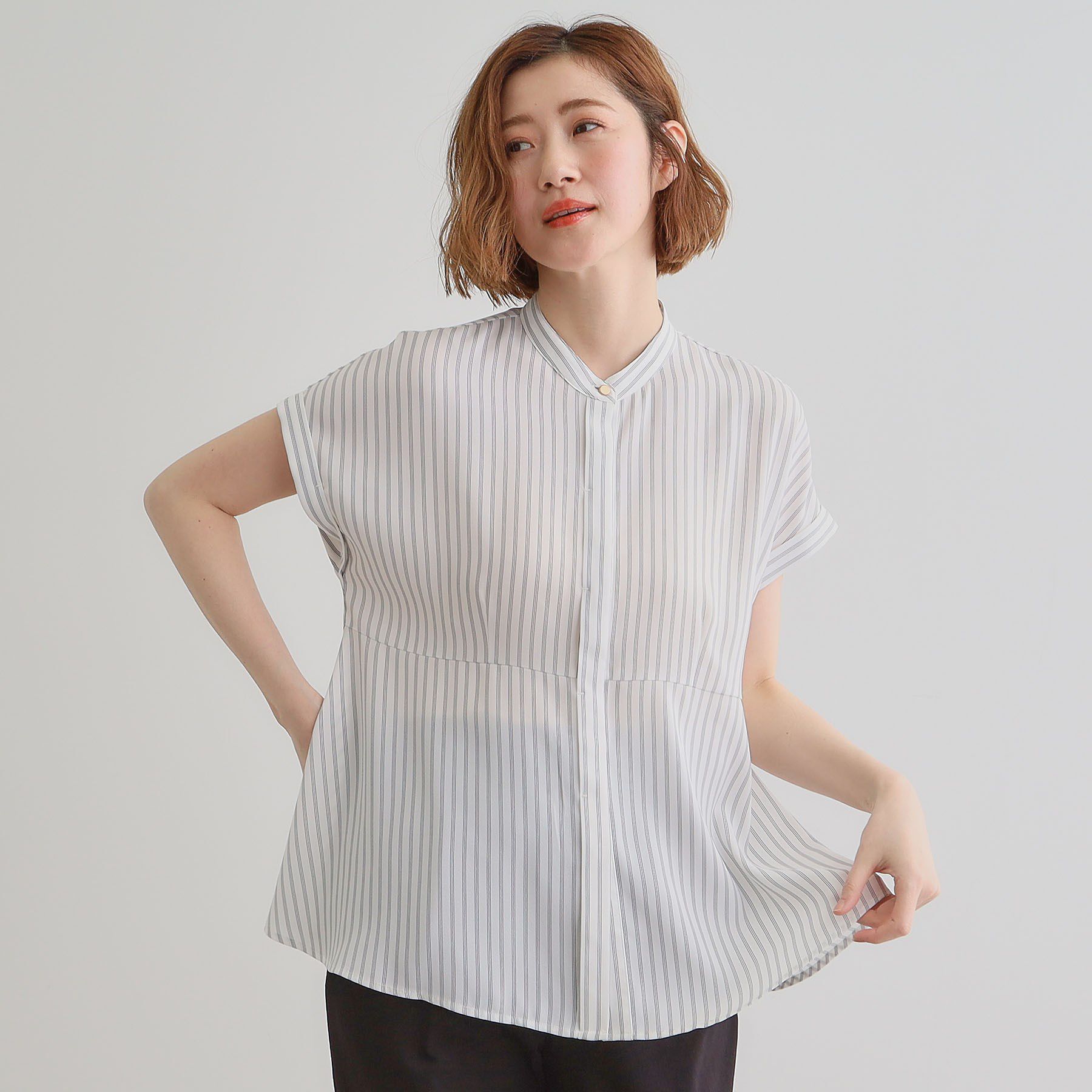 grove「きちんと感もこなれ感も1枚で叶う　優秀ペプラムシャツブラウス」|シャツ・ブラウス|オフ&times;スミクロ(30