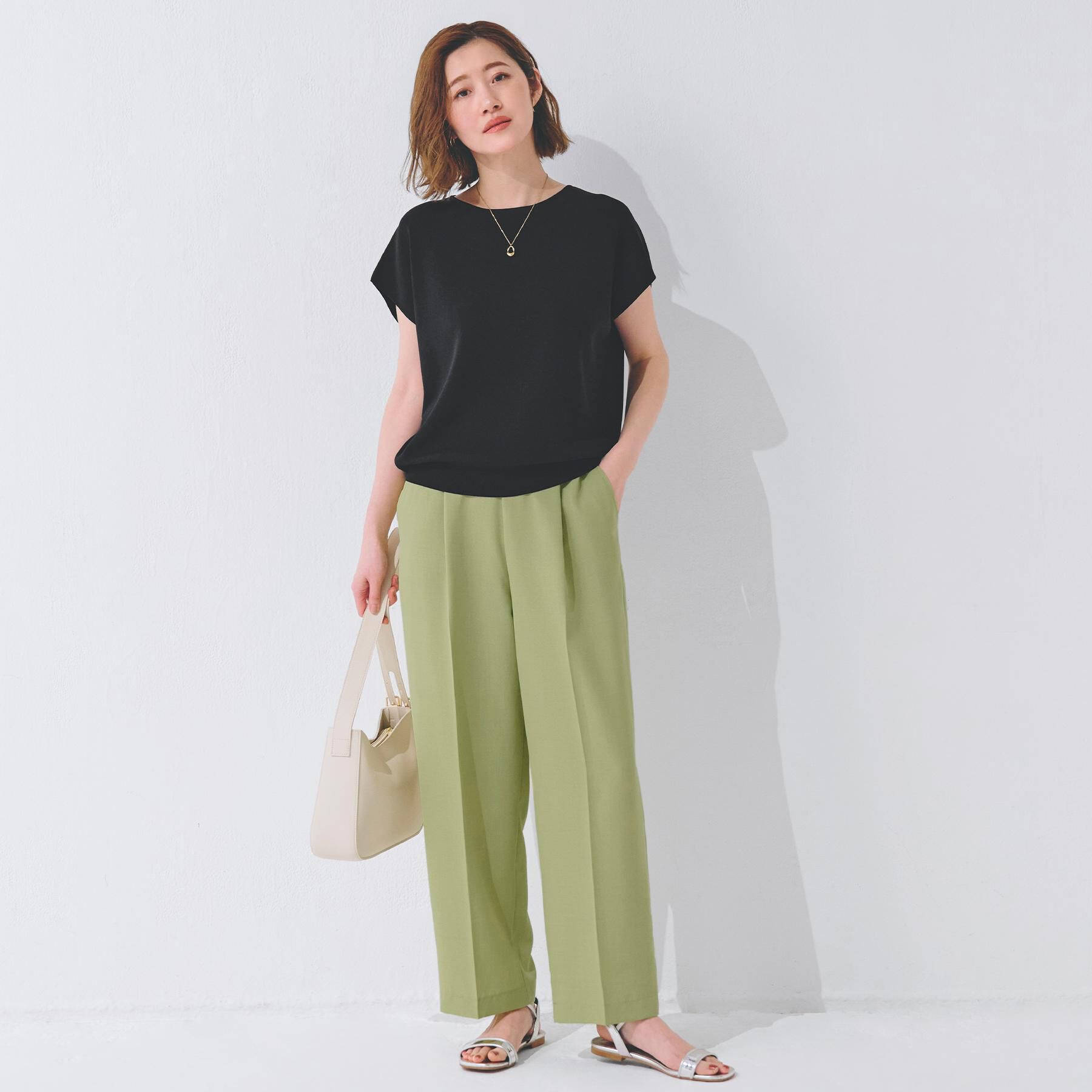 grove「【嬉しい機能付き】やわらかドライタッチフレンチスリーブニット」|ニット・セーター|