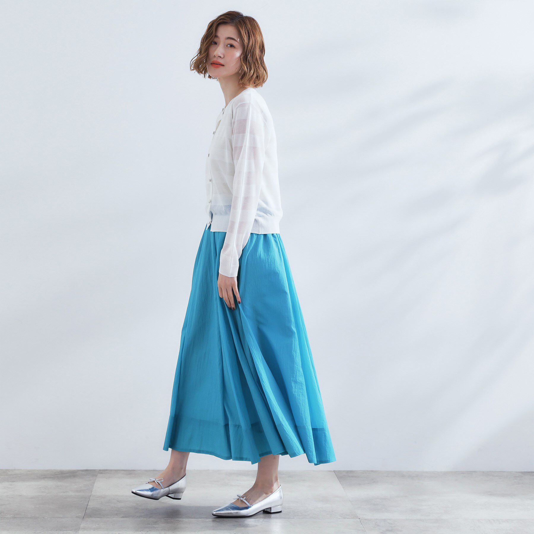 grove「透け感がムードある 大人のタックギャザースカート」|スカート|