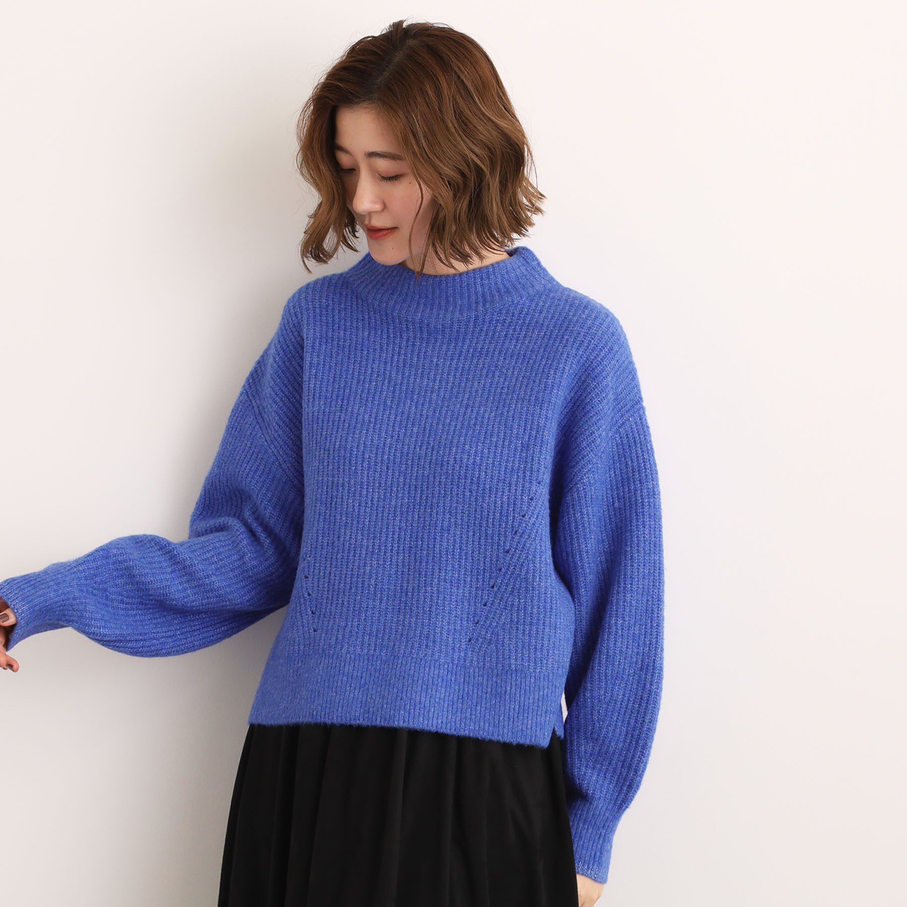 grove「【洗える】ふんわりウール混ボトルネックニット」|ニット・セーター|