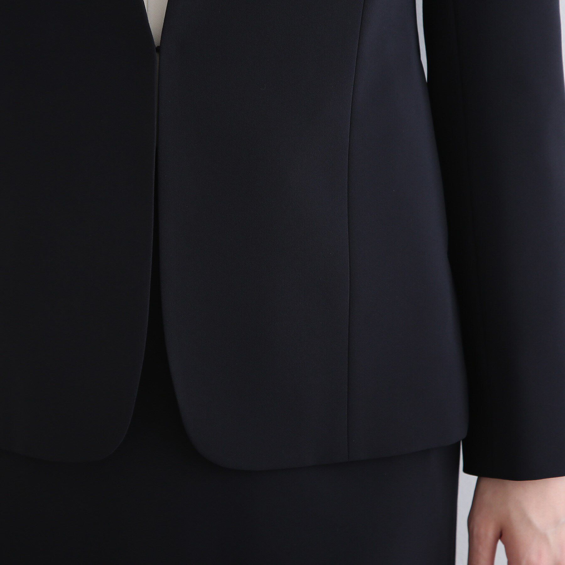 INDIVI「【洗える/UVケア/エコ/日本製】ストレッチノーカラージャケット」|スーツ|