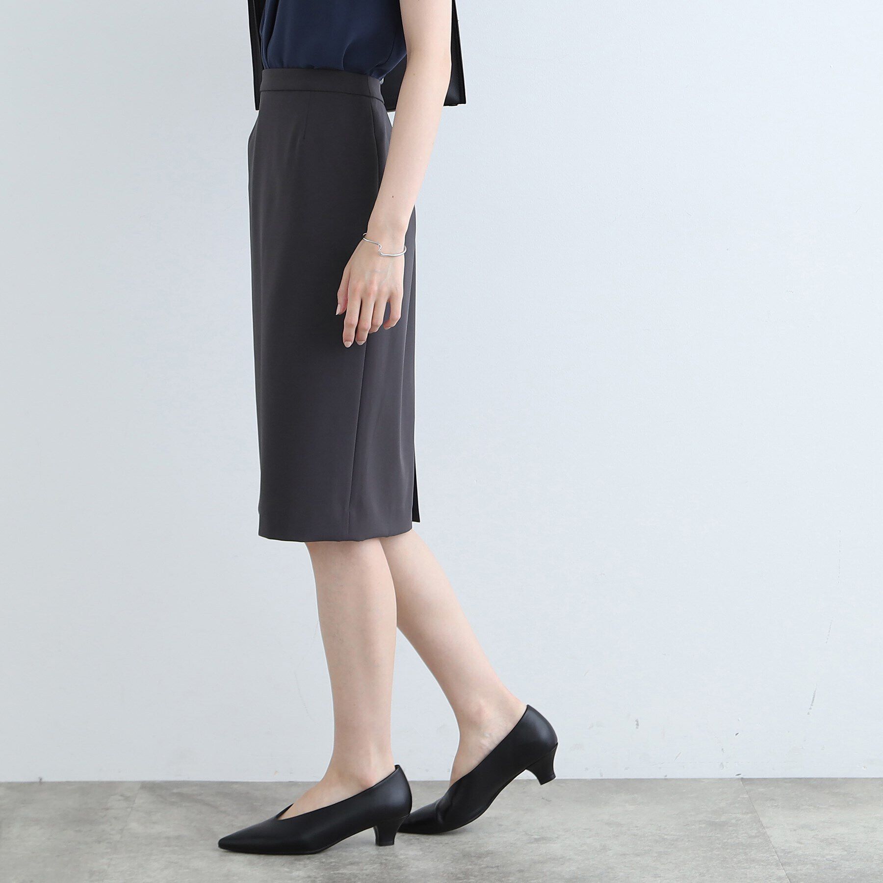 INDIVI「【洗える/UVケア/エコ/日本製】ストレッチ ストレートスカート」|スーツ|