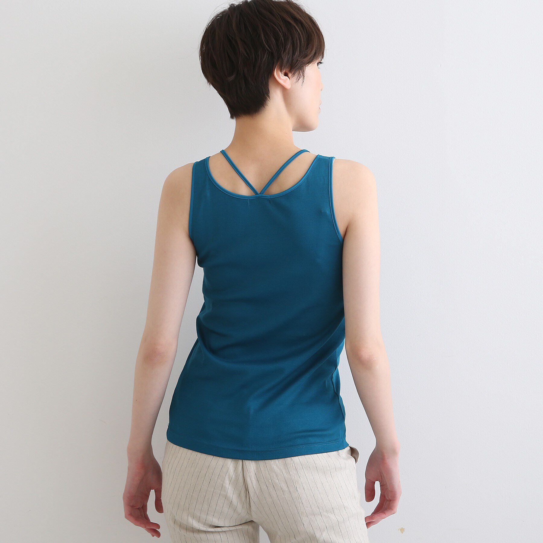 INDIVI「【洗える/日本製】ストラップデザインタンクトップ」|キャミソール|