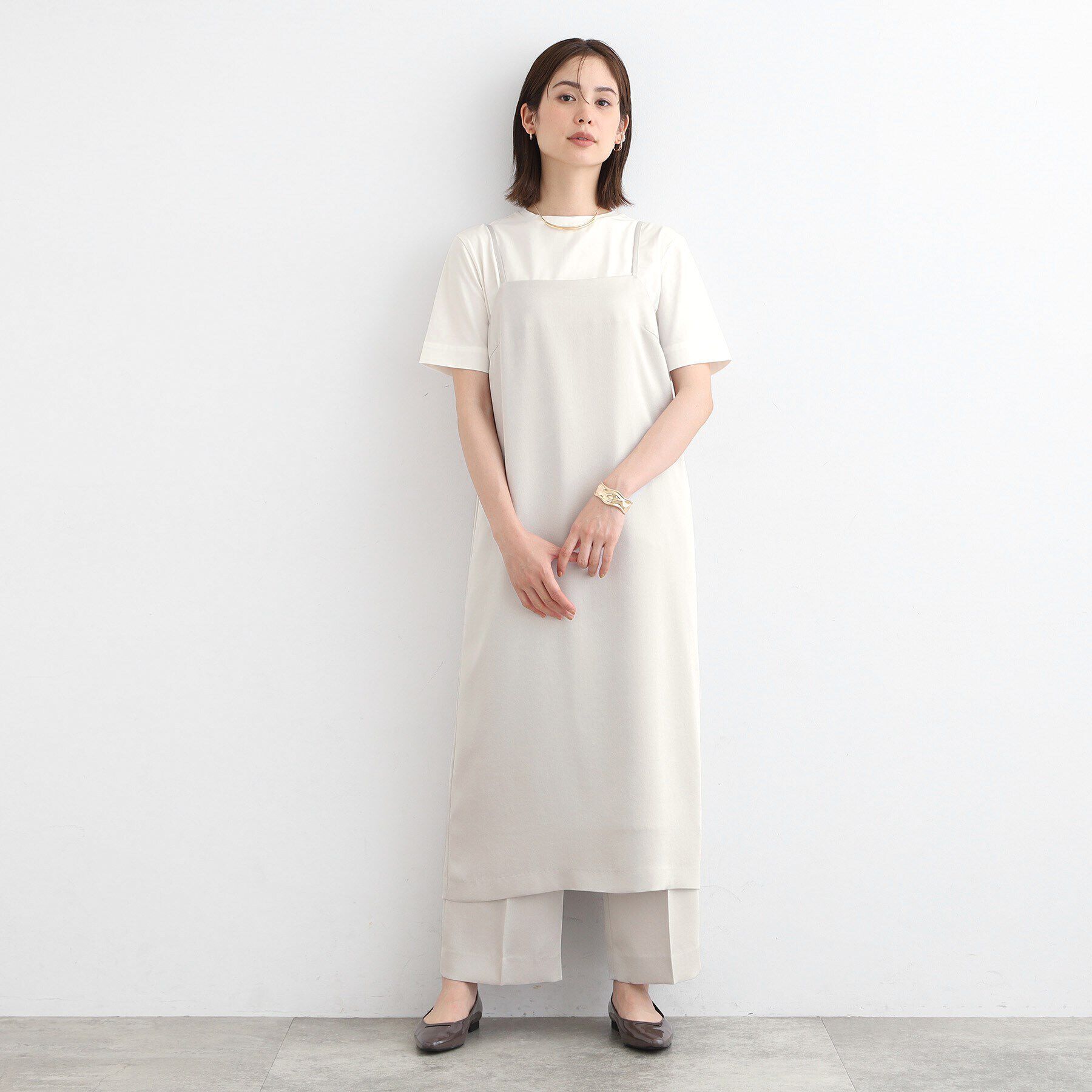 INDIVI「【こなれSETUP／洗える／サテン】キャミワンピース」|ワンピース|