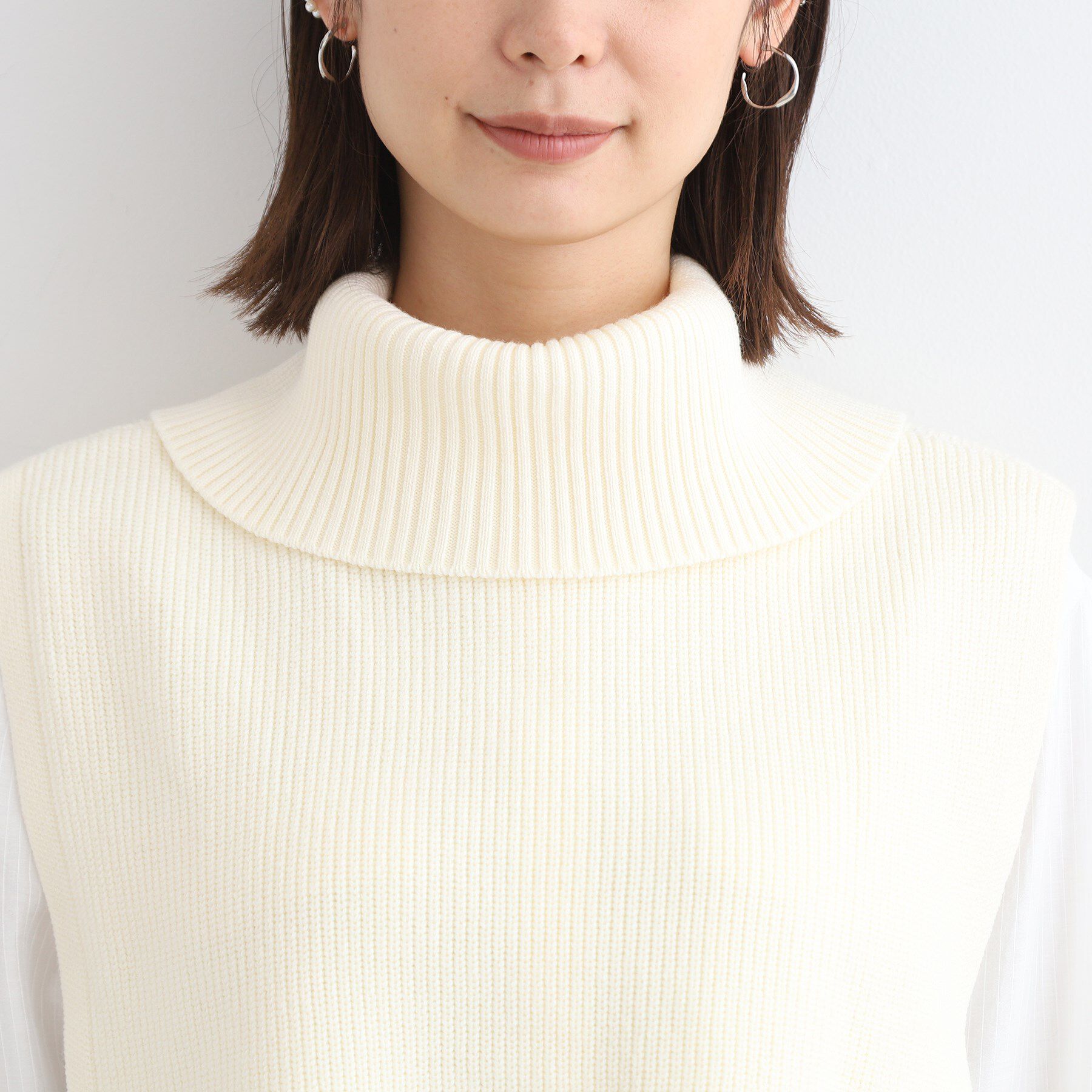 INDIVI「【洗える／2WAY】タートルネックニットケープ」|ニット・セーター|