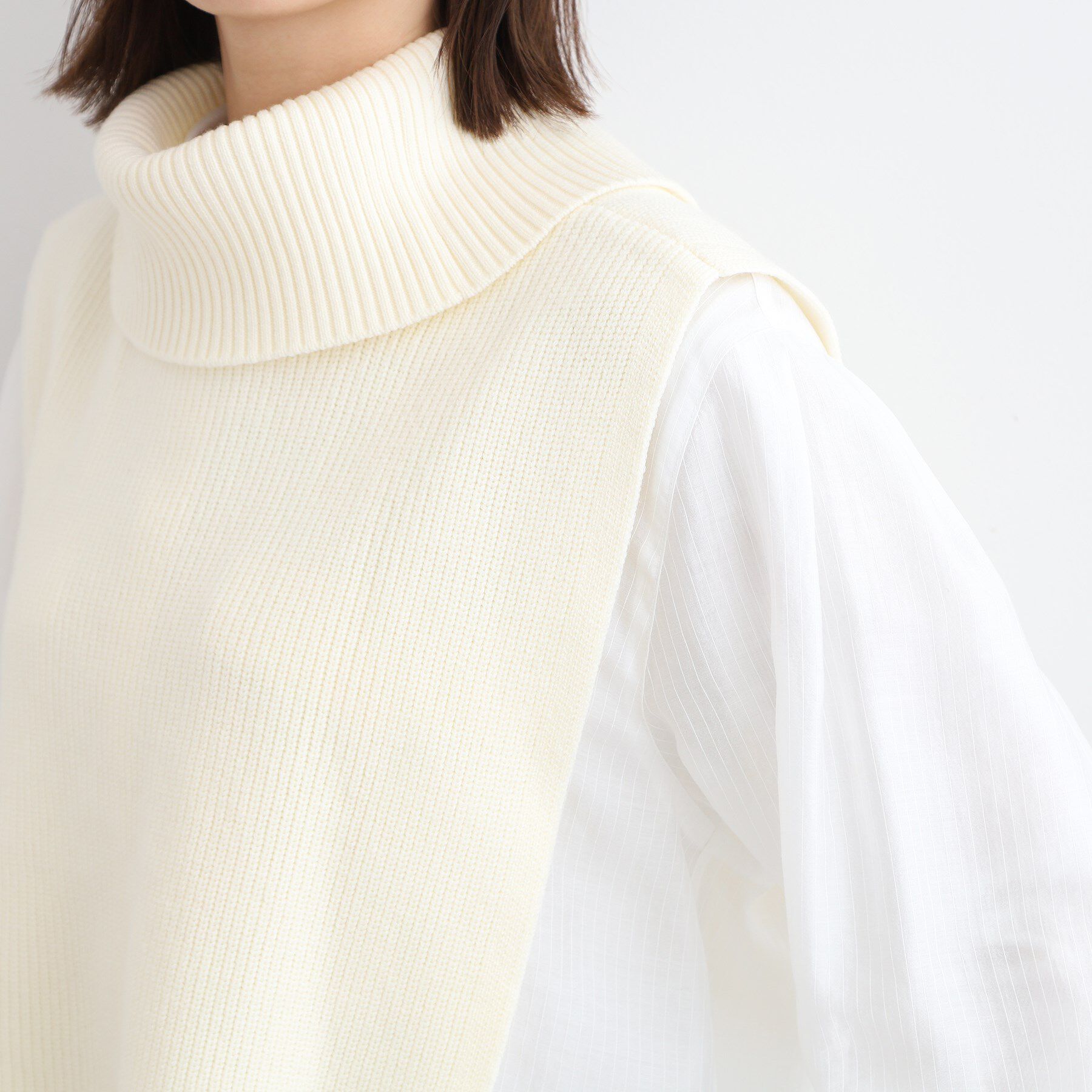 INDIVI「【洗える／2WAY】タートルネックニットケープ」|ニット・セーター|