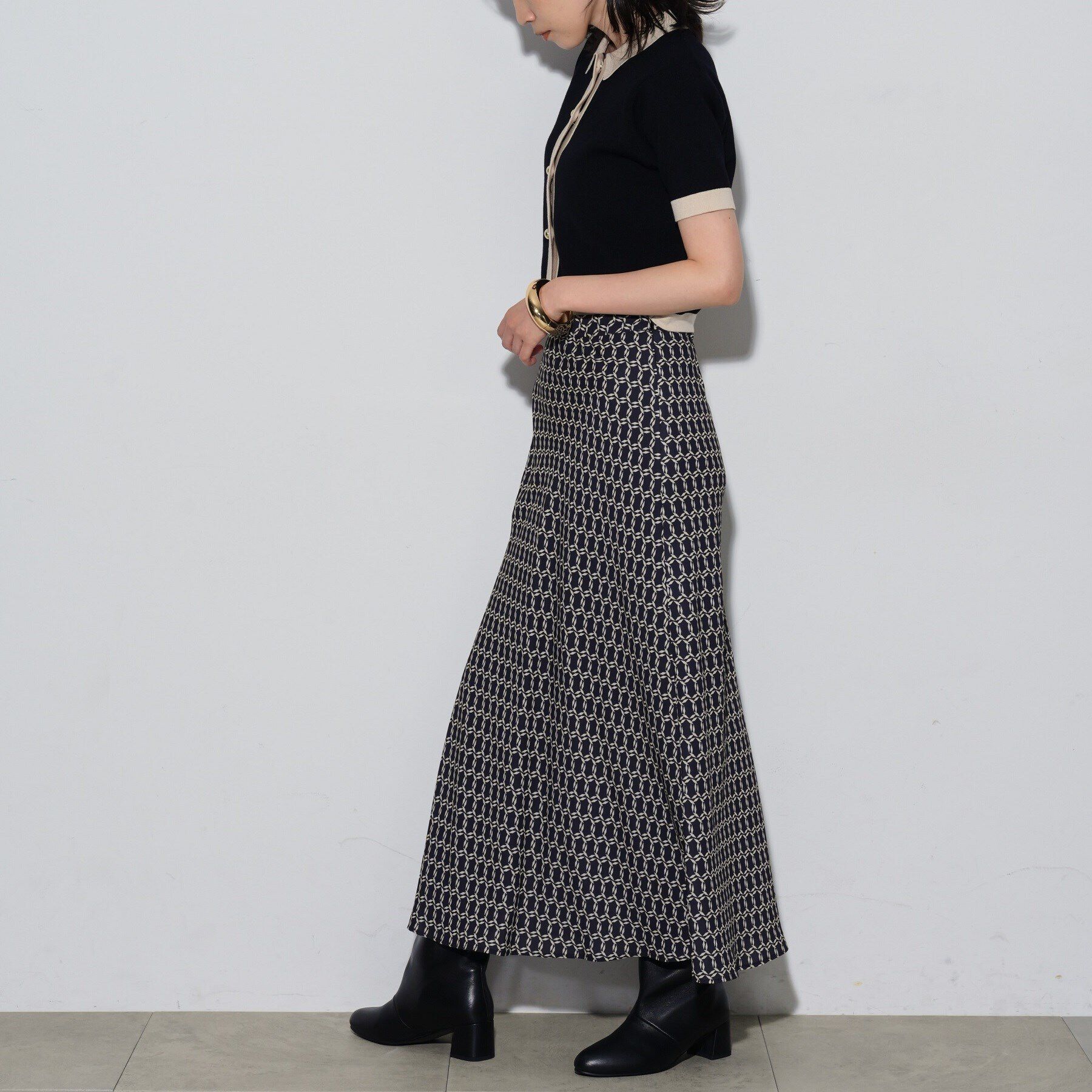 GALLEST「カラーブロッキングポロニットカーデ」|カーディガン|