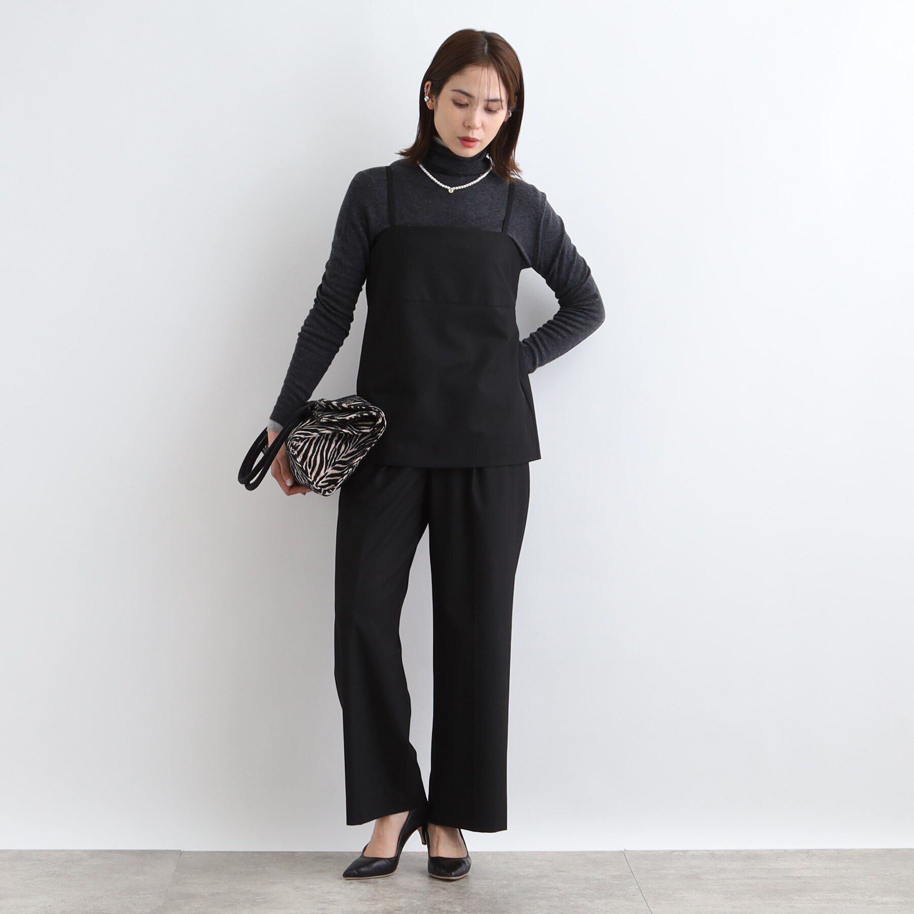 INDIVI「【洗える／SETUP可能】ウール調キャミソールトップス」|キャミソール|