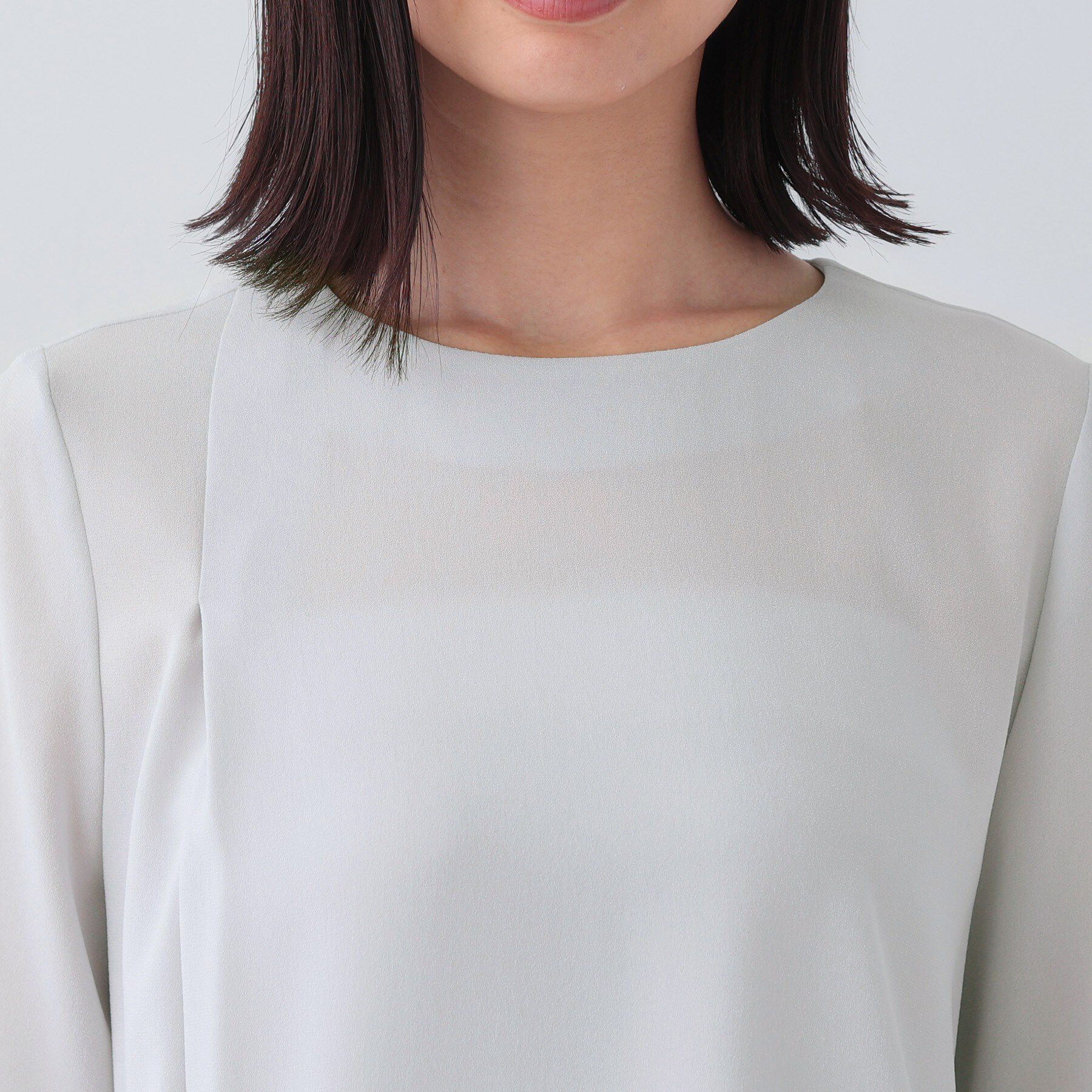 INDIVI「【日本製／トリアセテート混】アシメラインブラウス」|シャツ・ブラウス|