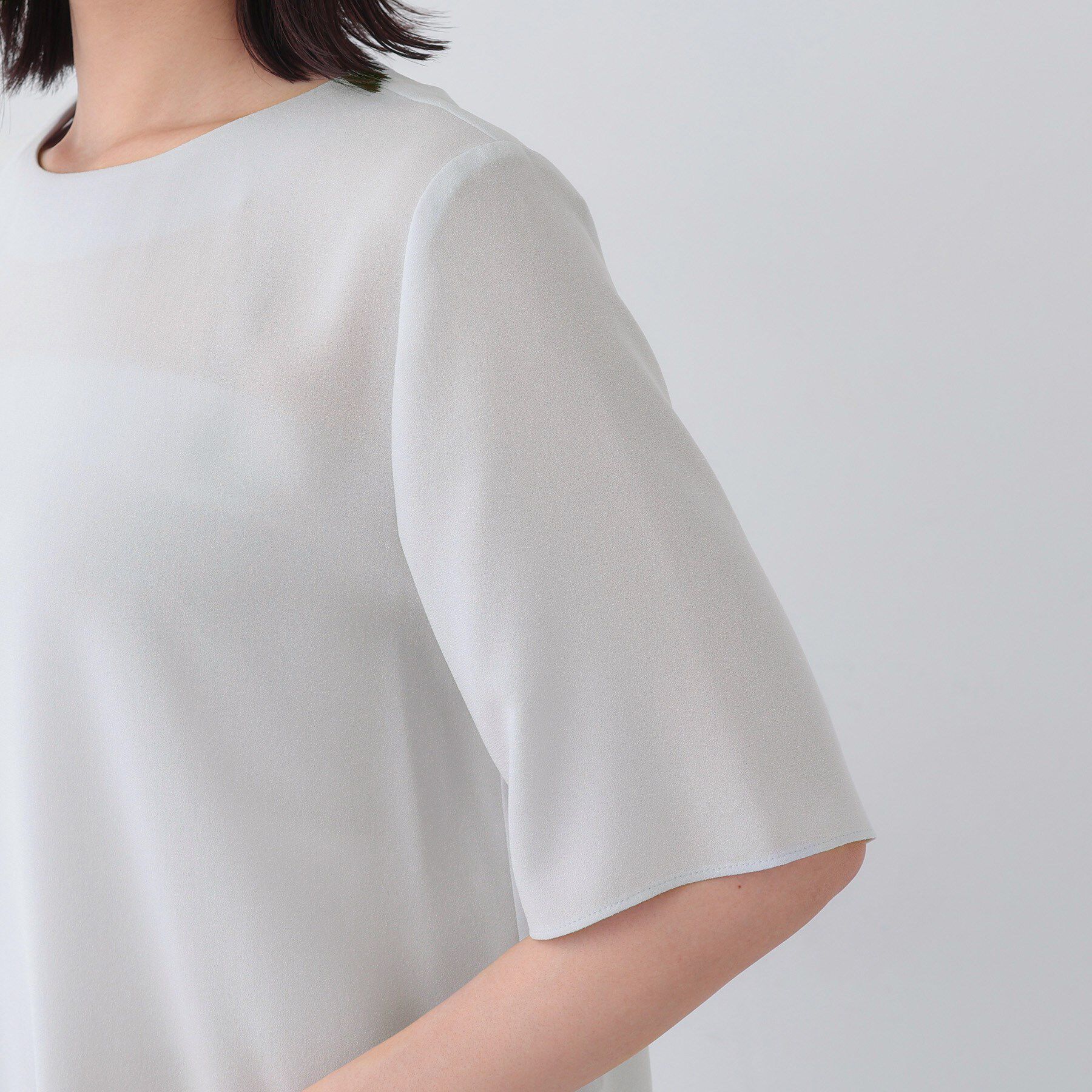 INDIVI「【日本製／トリアセテート混】アシメラインブラウス」|シャツ・ブラウス|