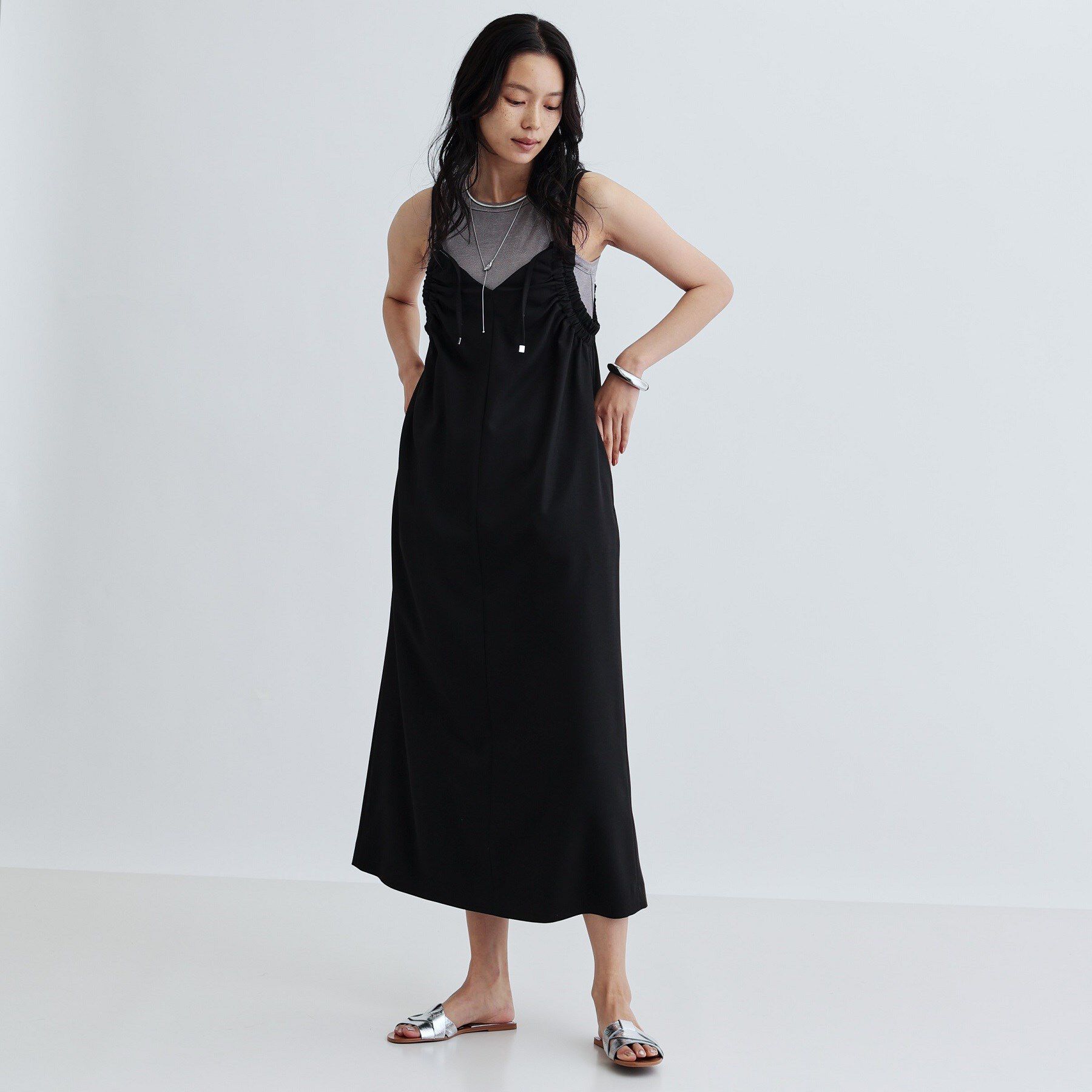 GALLEST「ギャザーストラップワンピース」|ワンピース|