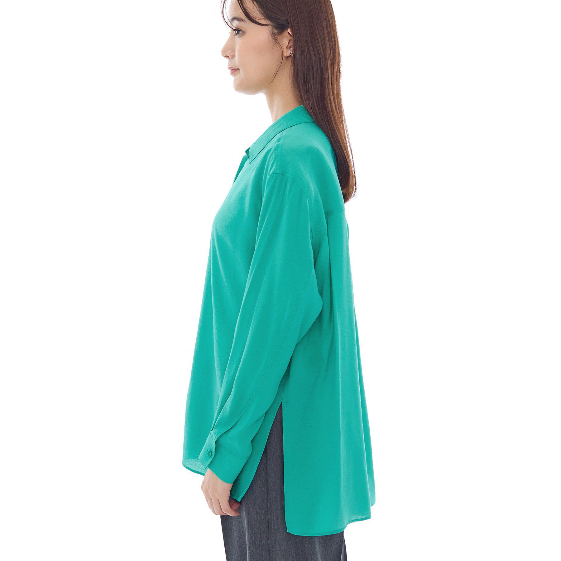 INDIVI「【体型カバー／清涼感】シアーオーバーシャツ」|シャツ・ブラウス|