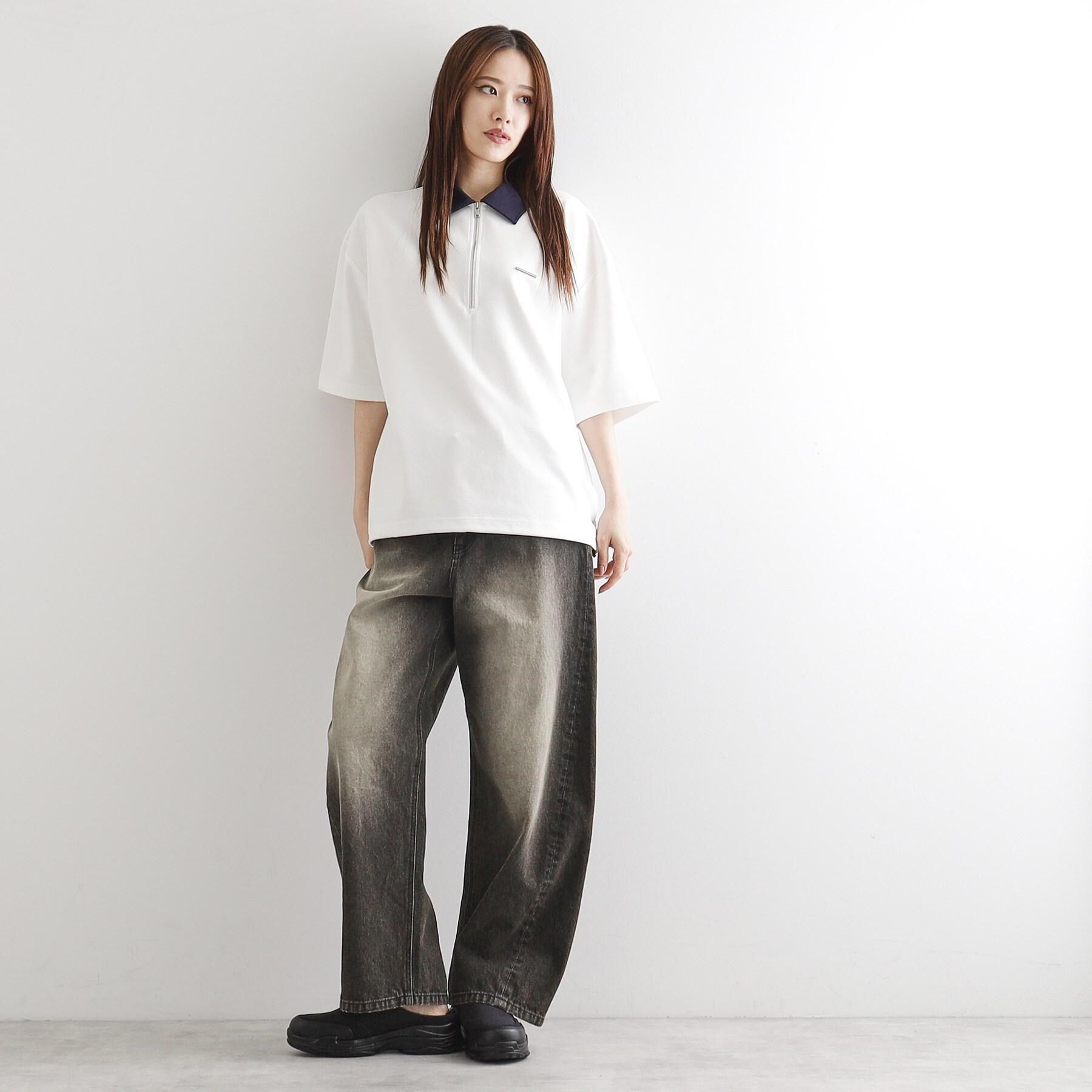 tk.TAKEO KIKUCHI「配色ハーフジップポロシャツ」|ポロシャツ|