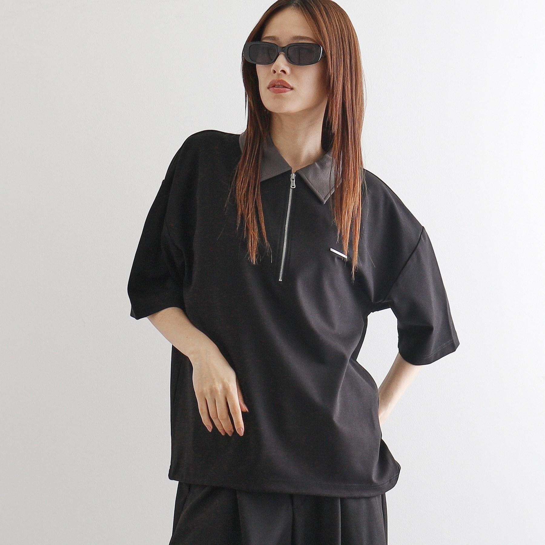 tk.TAKEO KIKUCHI「配色ハーフジップポロシャツ」|ポロシャツ|