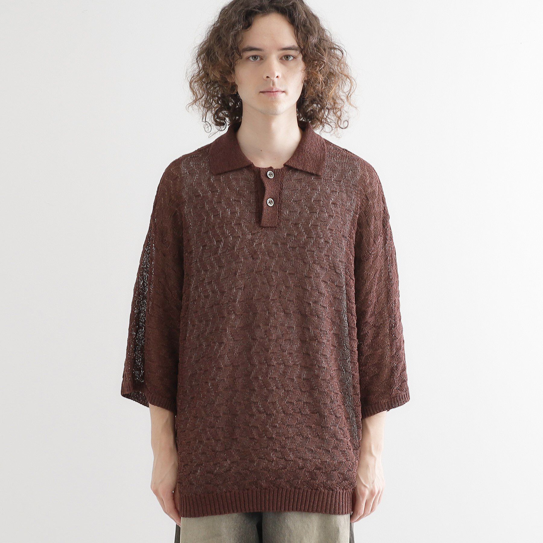 tk.TAKEO KIKUCHI「ストローヤーンポロニット」|ニット・セーター|