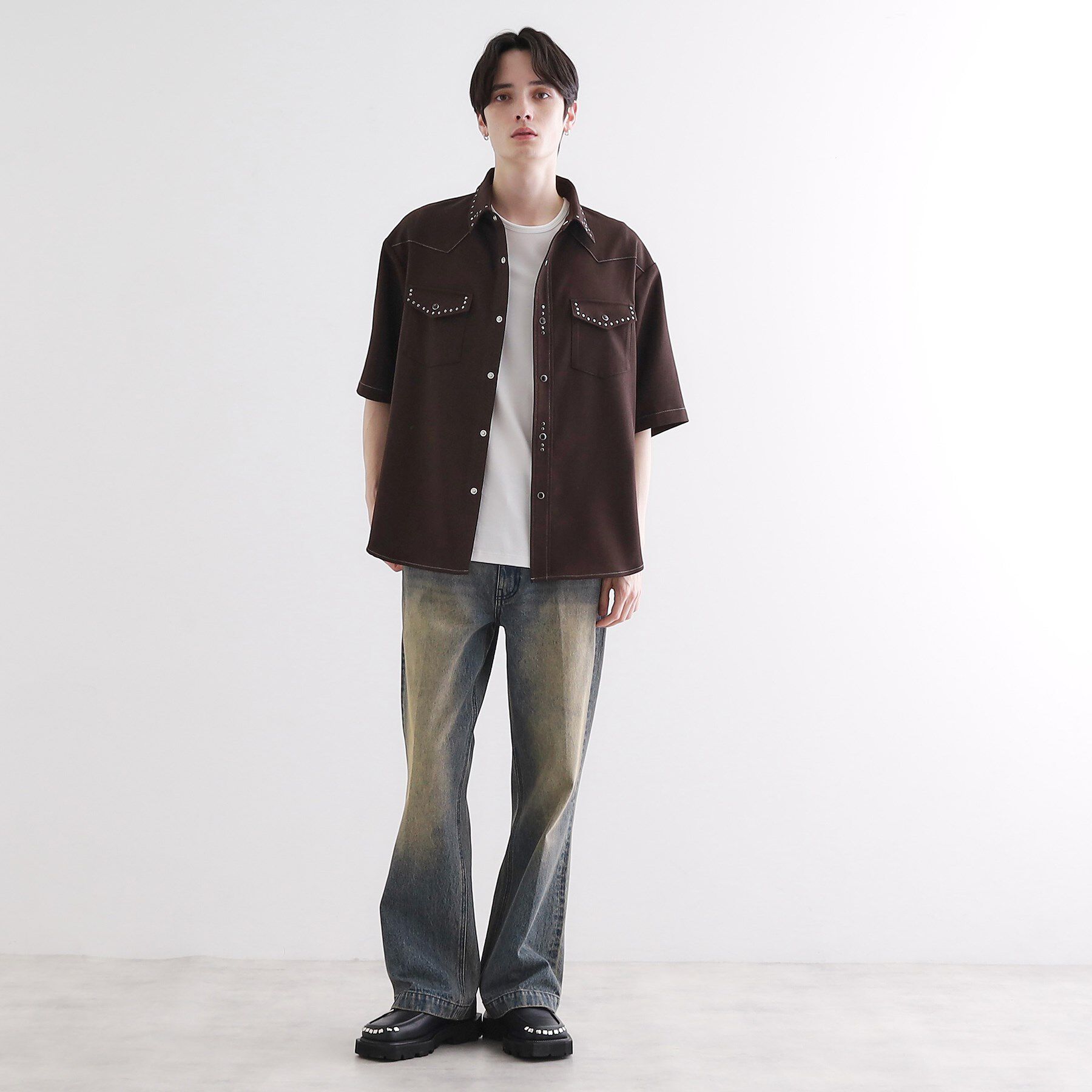 tk.TAKEO KIKUCHI「フレアデニムパンツ」|デニム|