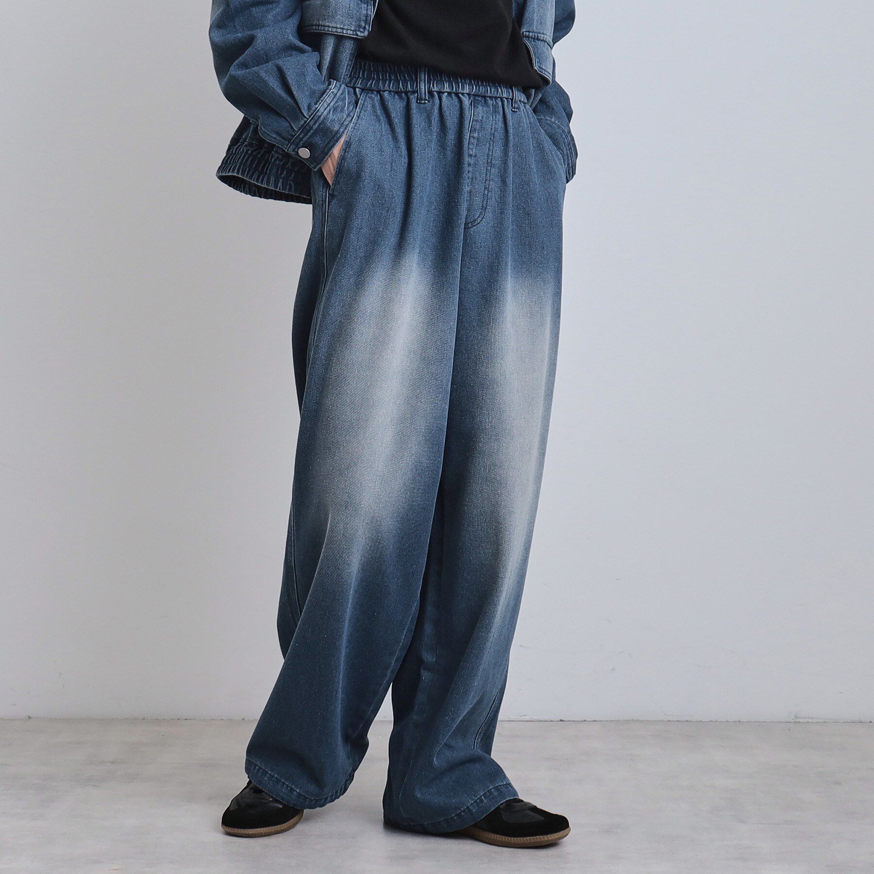 tk.TAKEO KIKUCHI「【上下2点セット】デニムブルゾン＋ワイドデニムパンツ」|スーツ|