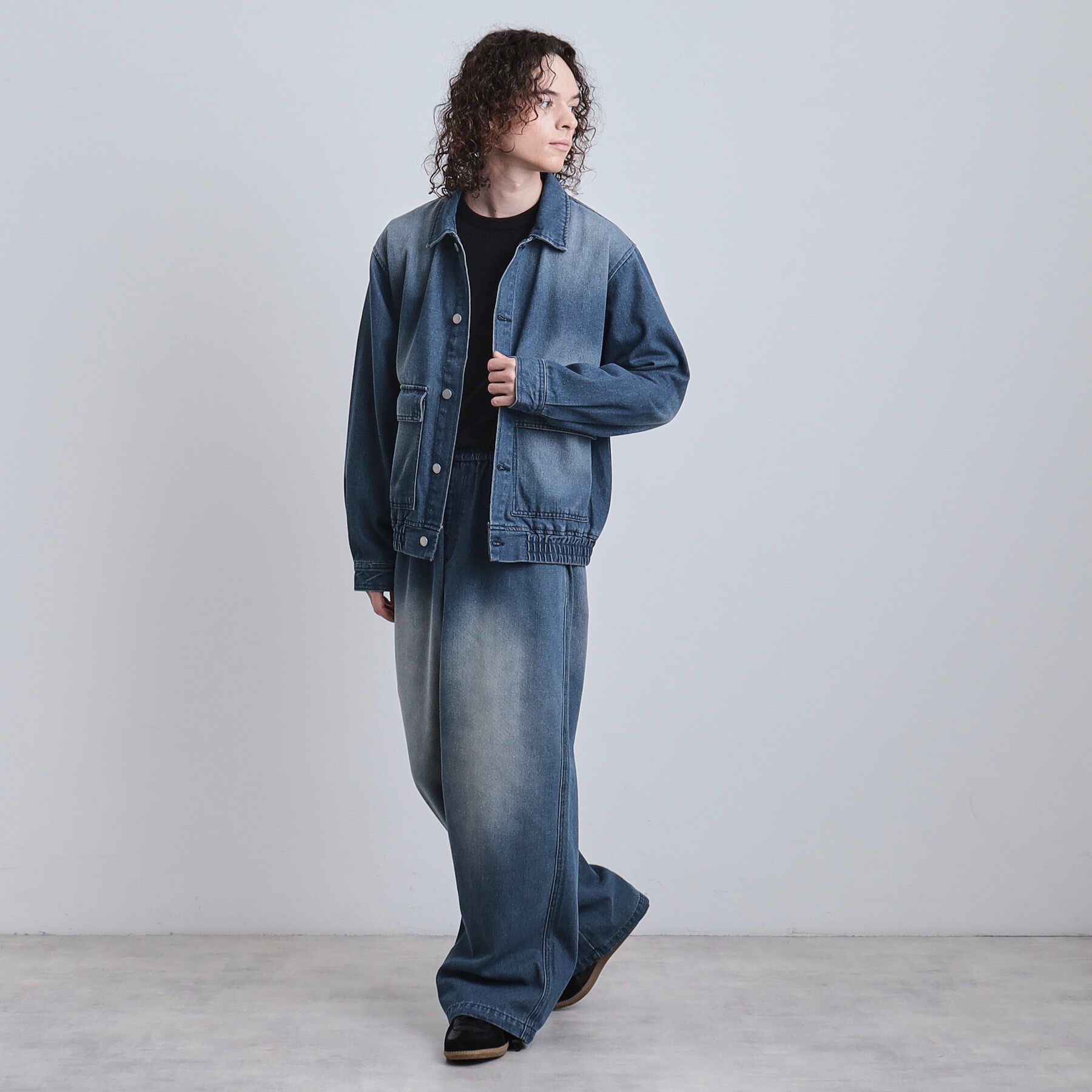 tk.TAKEO KIKUCHI「【上下2点セット】デニムブルゾン＋ワイドデニムパンツ」|スーツ|