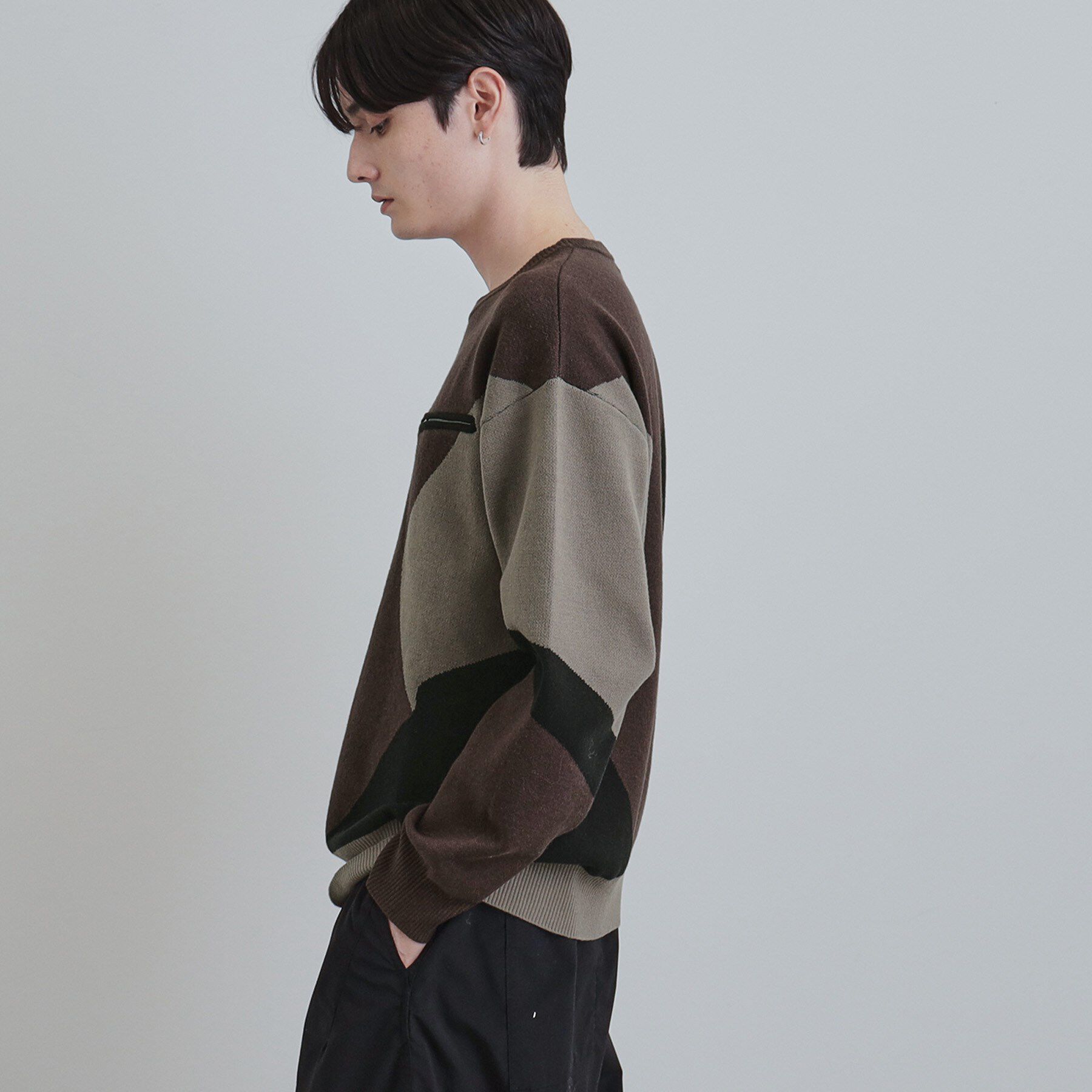 tk.TAKEO KIKUCHI「カラースキーム胸ZIPニット」|ニット・セーター|
