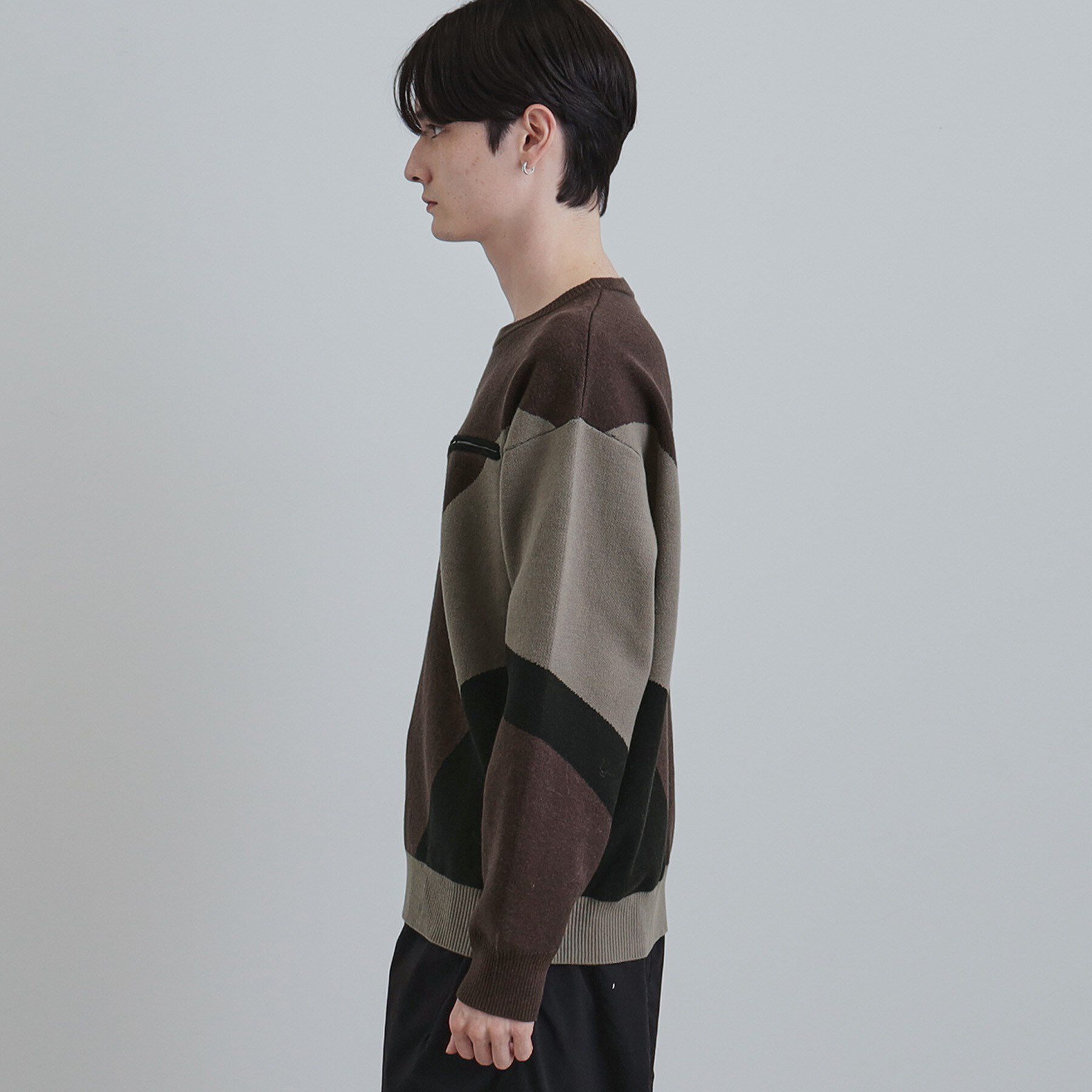 tk.TAKEO KIKUCHI「カラースキーム胸ZIPニット」|ニット・セーター|