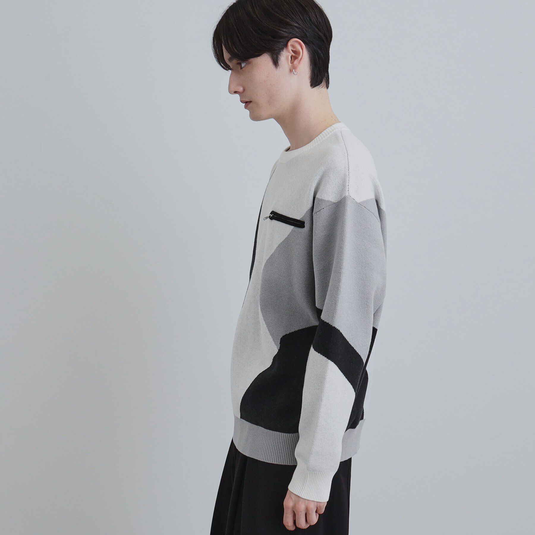 tk.TAKEO KIKUCHI「カラースキーム胸ZIPニット」|ニット・セーター|
