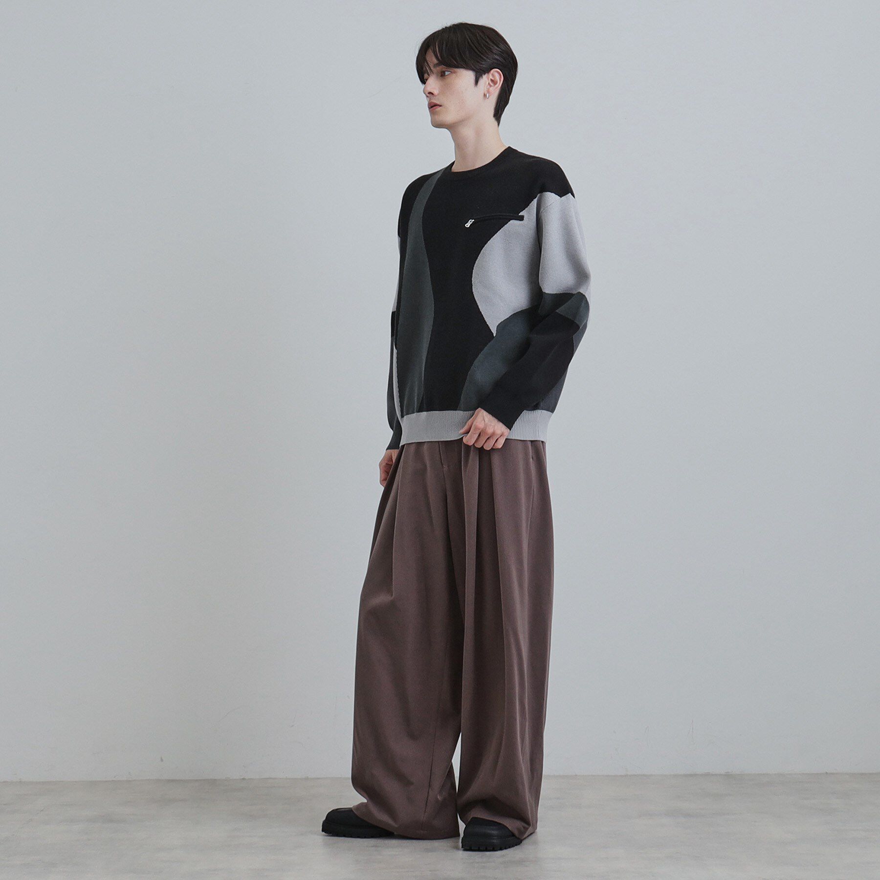 tk.TAKEO KIKUCHI「カラースキーム胸ZIPニット」|ニット・セーター|