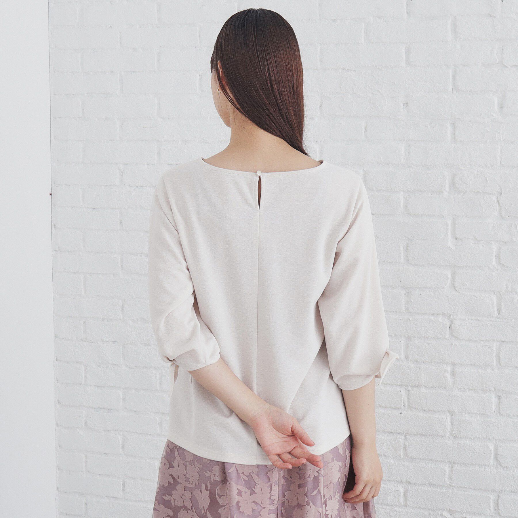 index「カットジョーゼットリボンスリーブトップス【洗濯機洗い可】」|Tシャツ・カットソー|