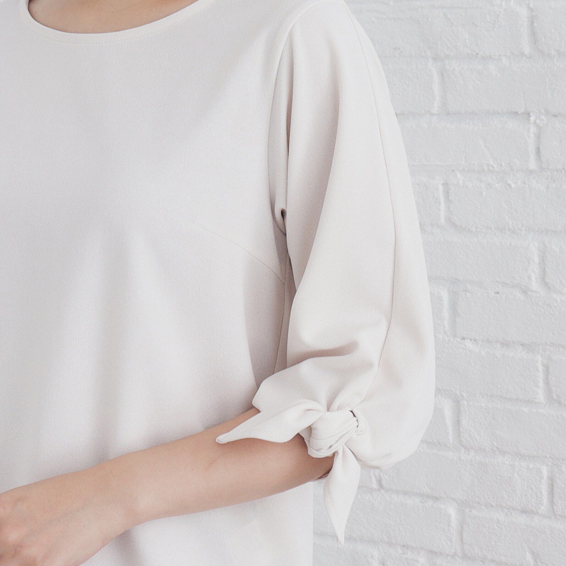 index「カットジョーゼットリボンスリーブトップス【洗濯機洗い可】」|Tシャツ・カットソー|