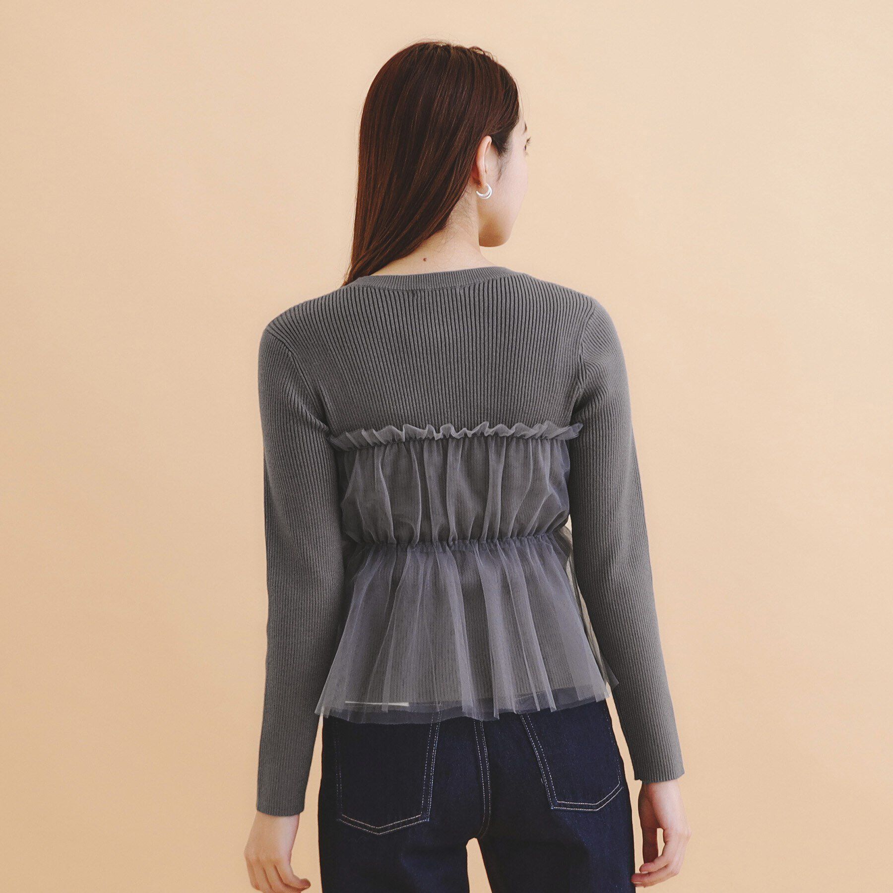 index「チュールレイヤードペプラムニット【洗える】」|ニット・セーター|