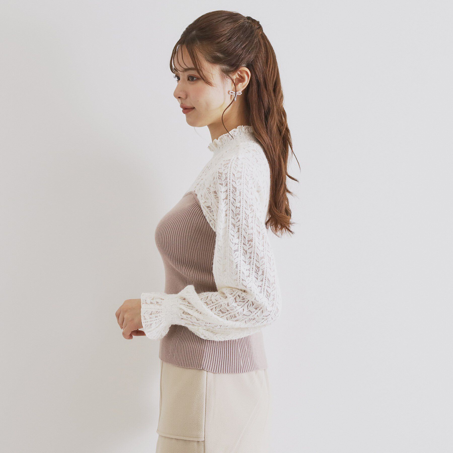 index「レースビスチェドッキングニット【洗える】」|Tシャツ・カットソー|