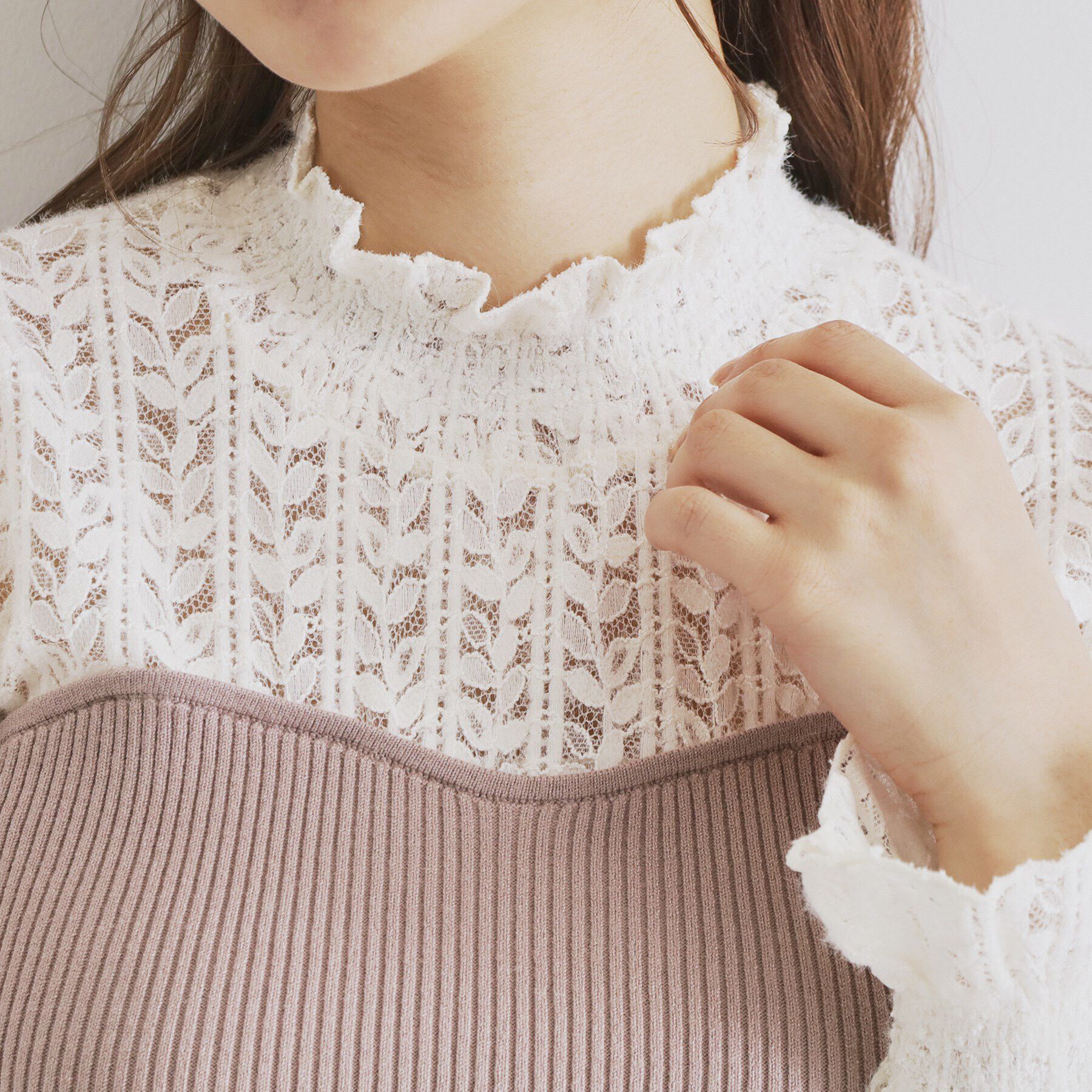 index「レースビスチェドッキングニット【洗える】」|Tシャツ・カットソー|