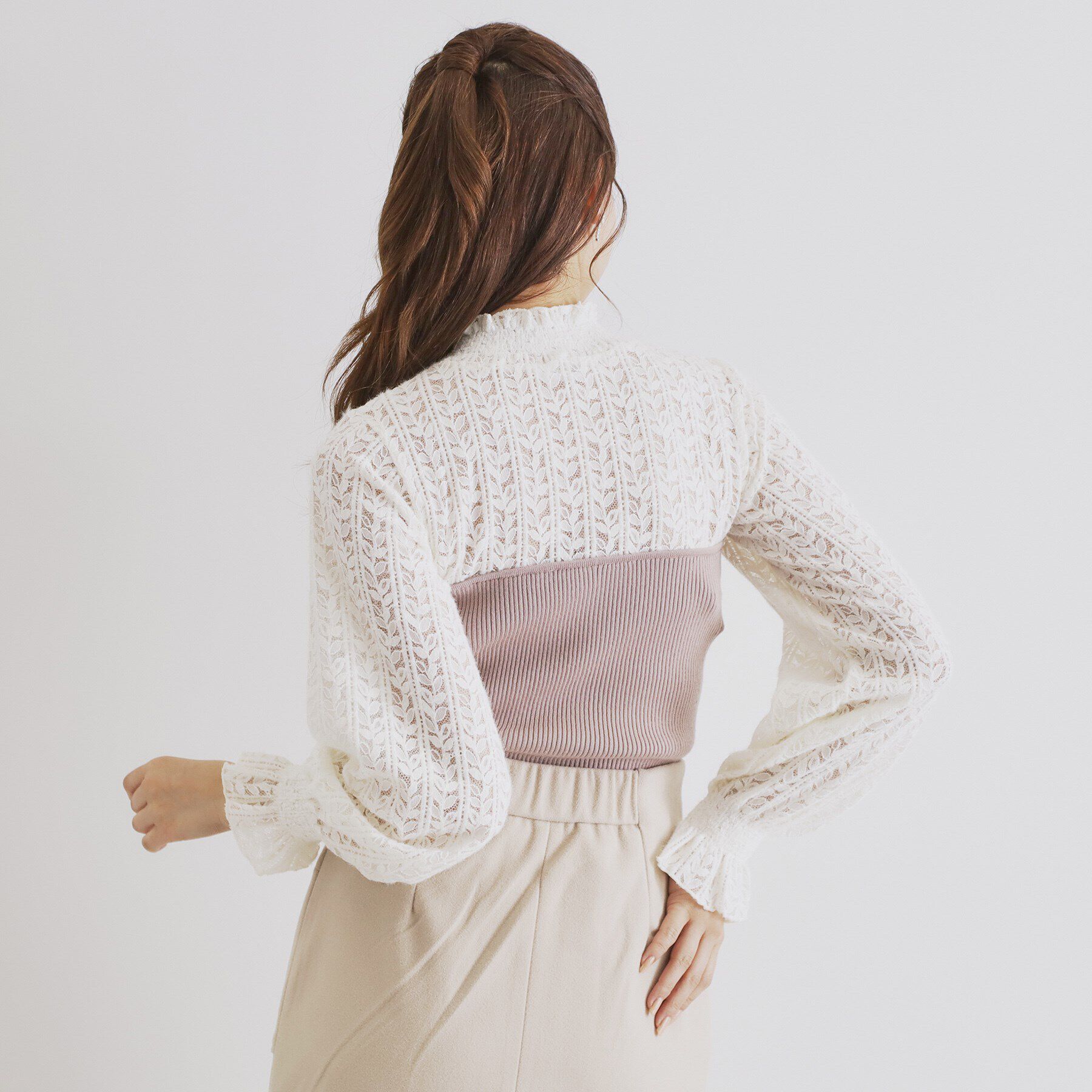 index「レースビスチェドッキングニット【洗える】」|Tシャツ・カットソー|