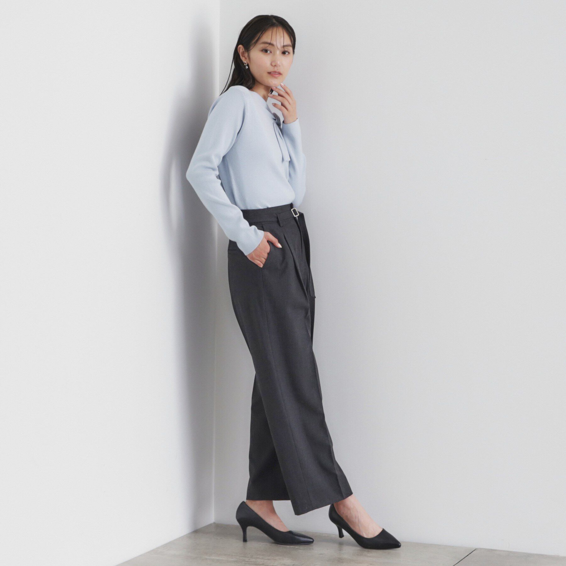 index「《6color/S-LLsize》アシメボウタイニット【洗濯機洗い可】」|ニット・セーター|