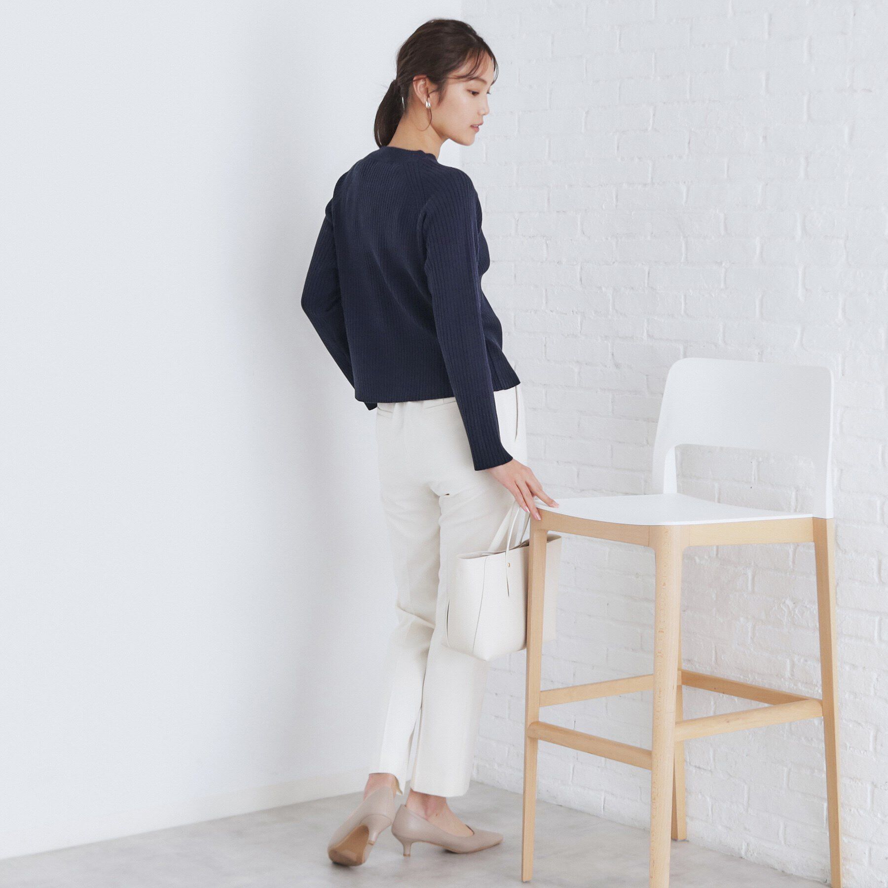 index「ゴールドボタンワイドリブニット【洗濯機可/抗ピル】」|ニット・セーター|