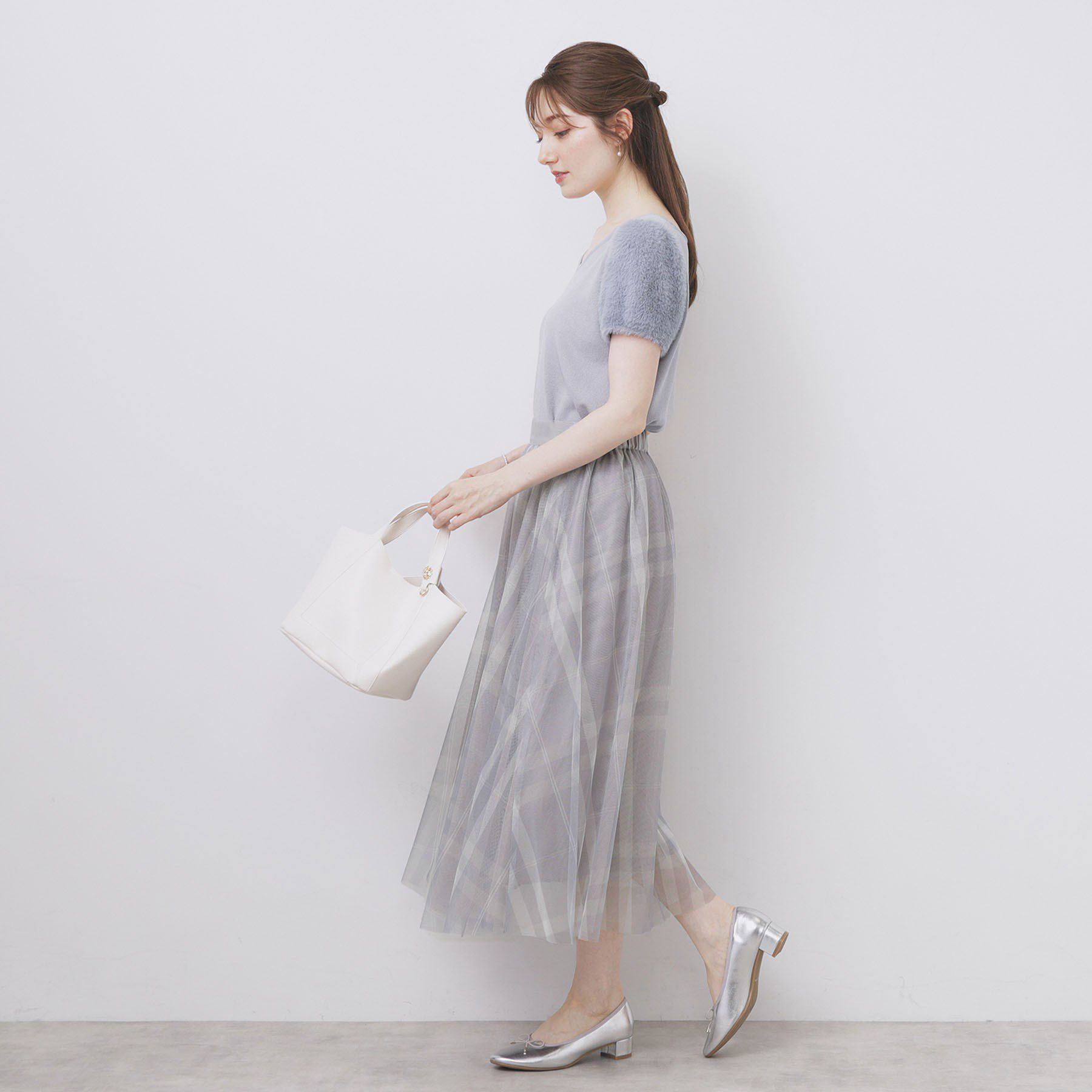 index「チュールラメチェックフレアスカート【洗濯機洗い可/防シワ】」|スカート|