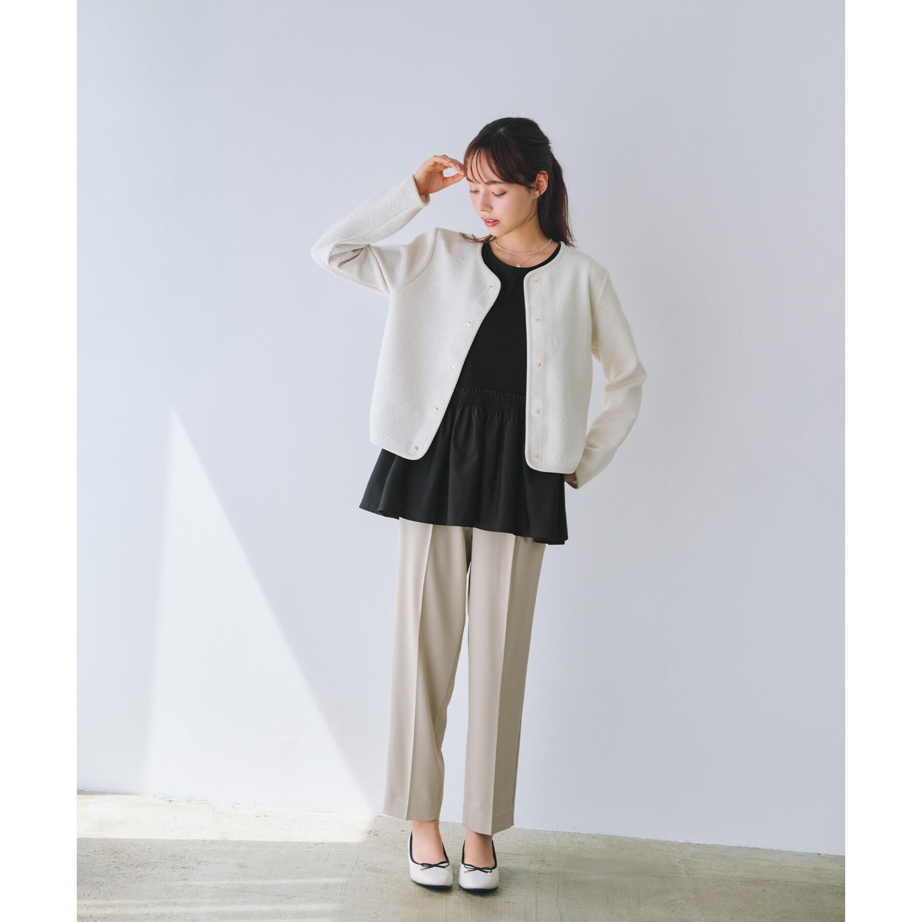 index「ラメピンストライプイージーテーパードパンツ【洗濯機洗い可/ストレッチ】」|その他|