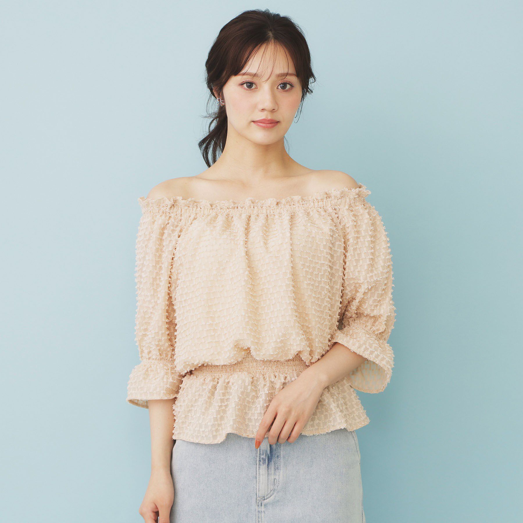 index「2WAY カットジャカードブラウス【洗濯機洗い可/防シワ】」|シャツ・ブラウス|