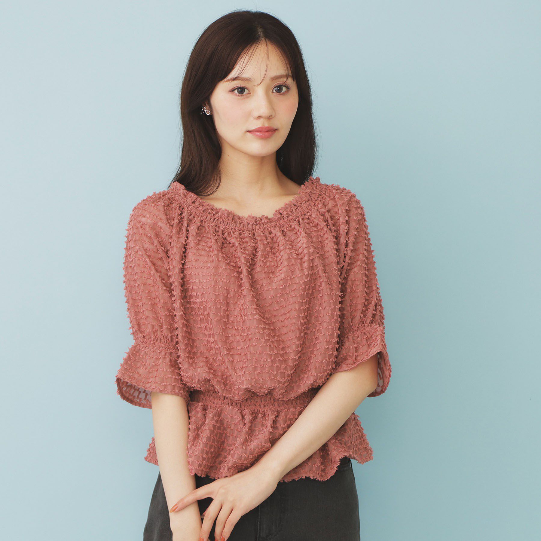 index「2WAY カットジャカードブラウス【洗濯機洗い可/防シワ】」|シャツ・ブラウス|