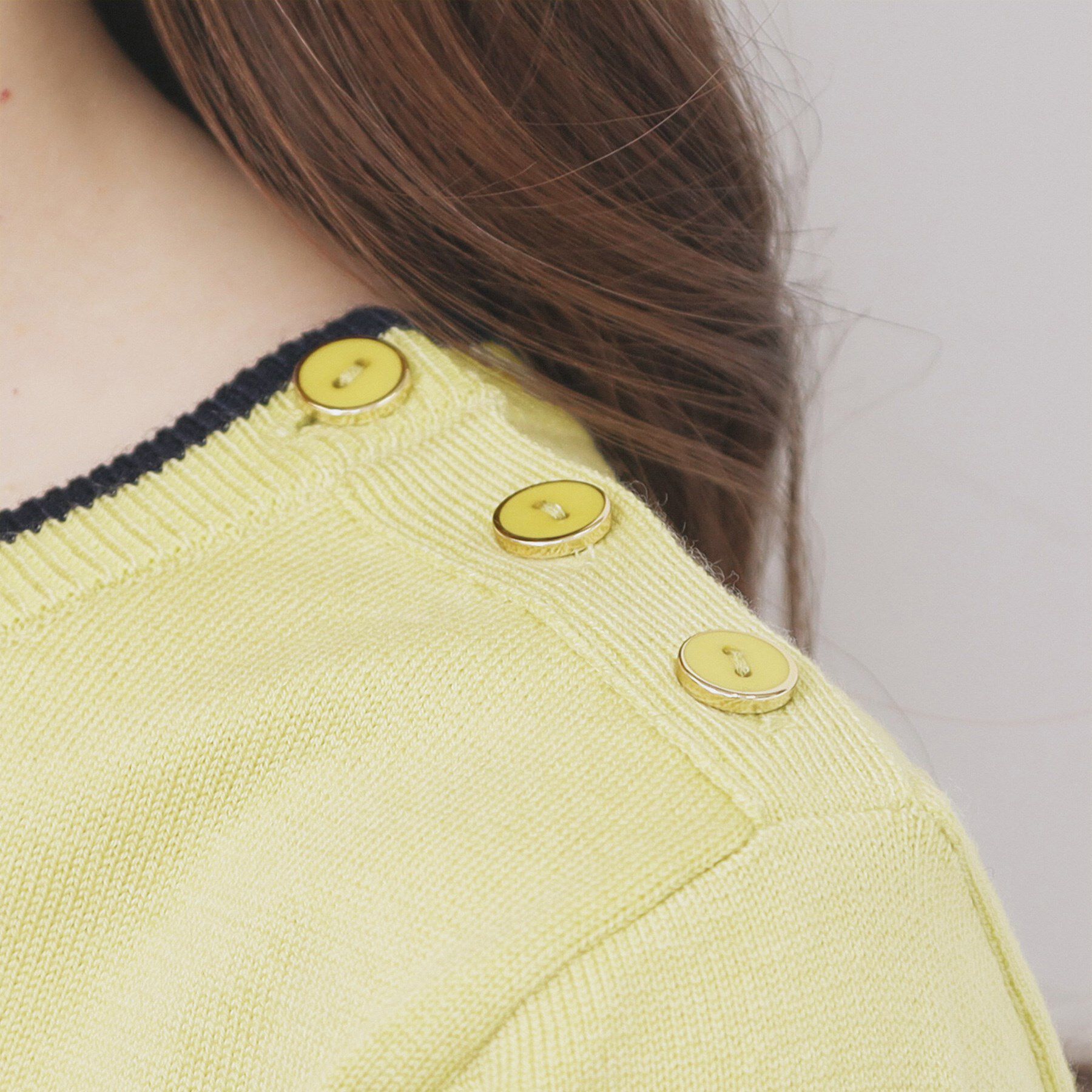 index「ゴールドパーツ付きバイカラークルーネックニット【洗濯機OK】」|ニット・セーター|