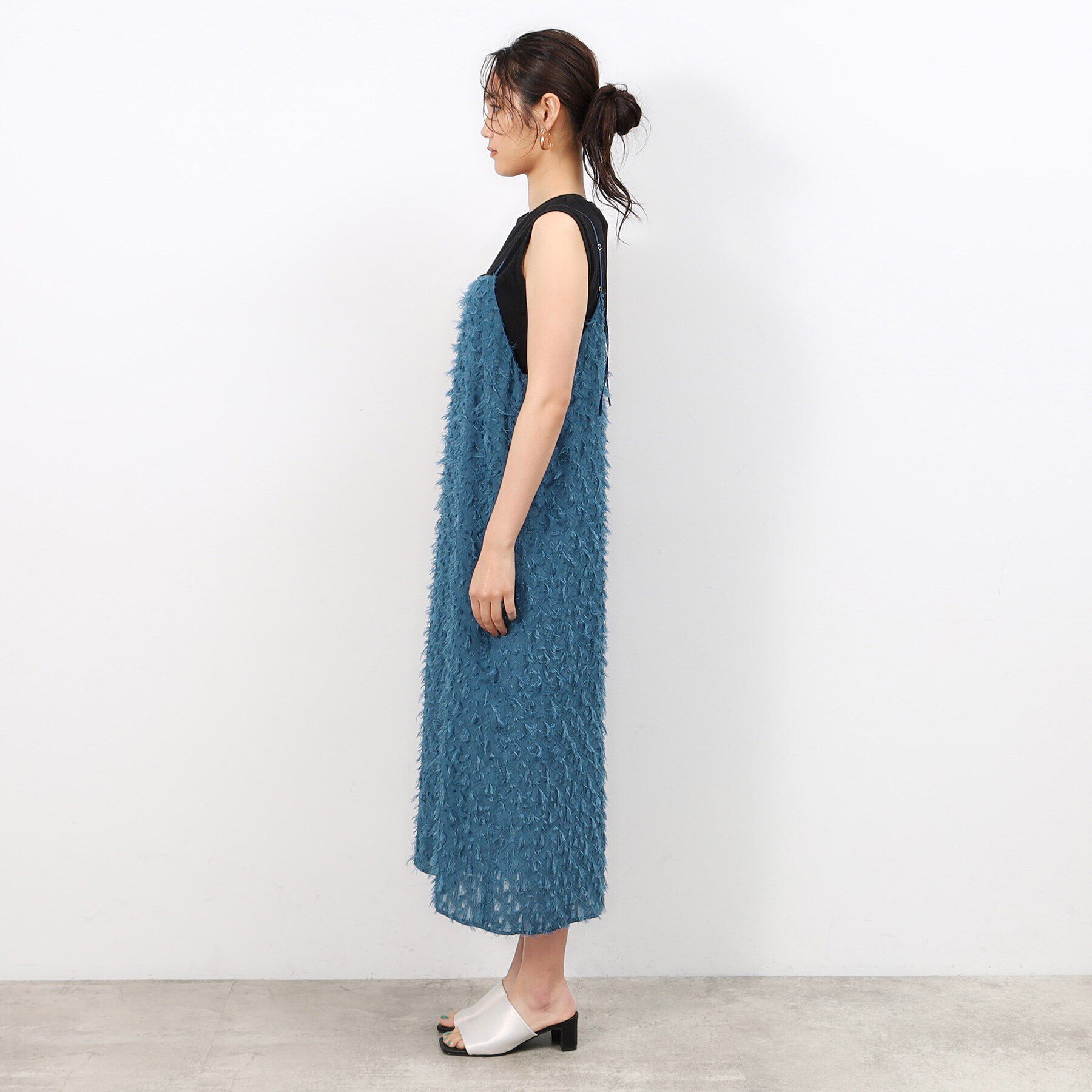 OPAQUE.CLIP「前後2WAYフリンジキャミワンピース【洗濯機洗い可】」|ワンピース|