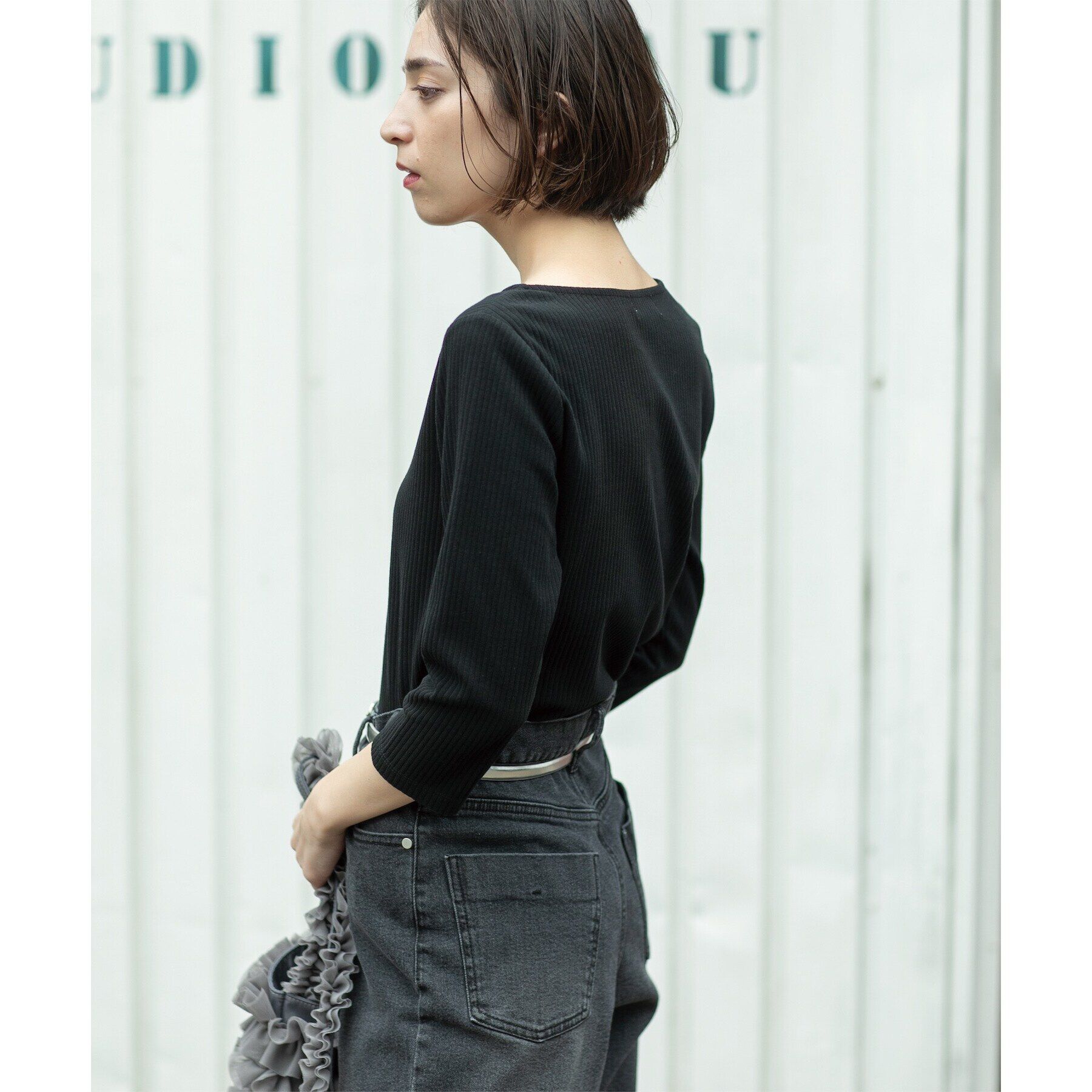 OPAQUE.CLIP「ボートネック7分袖カットソー【洗濯機洗い可】」|Tシャツ・カットソー|