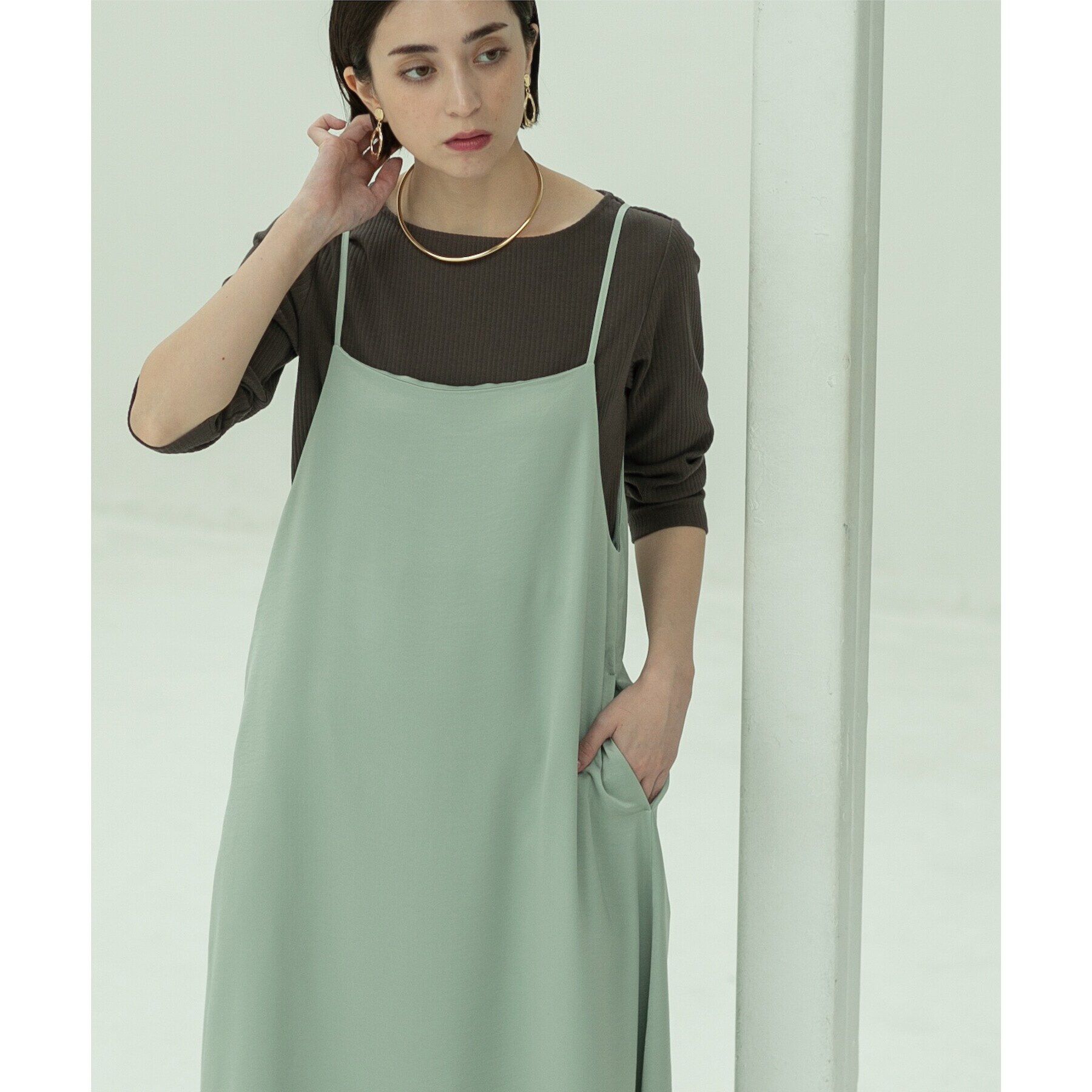 OPAQUE.CLIP「ボートネック7分袖カットソー【洗濯機洗い可】」|Tシャツ・カットソー|