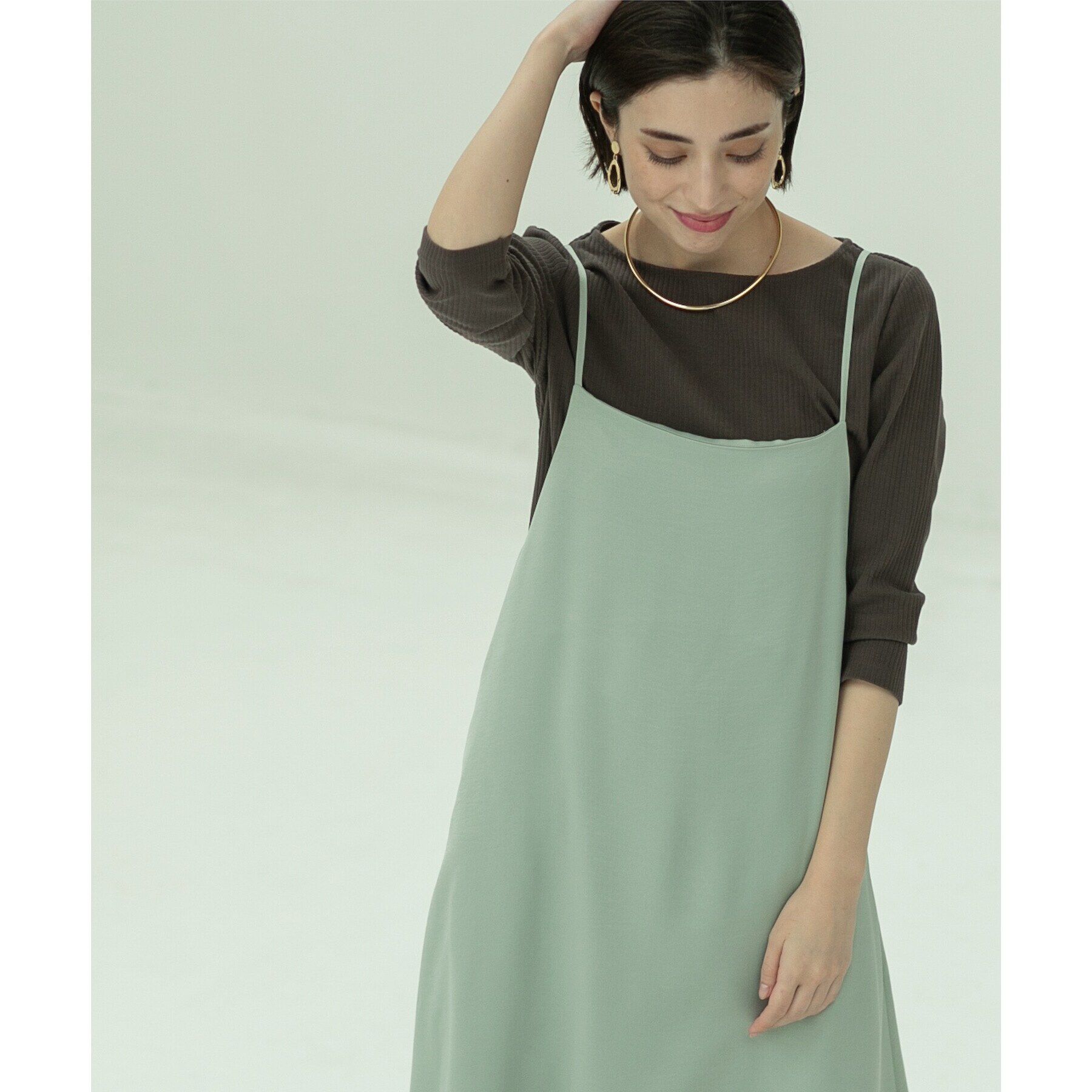 OPAQUE.CLIP「ボートネック7分袖カットソー【洗濯機洗い可】」|Tシャツ・カットソー|