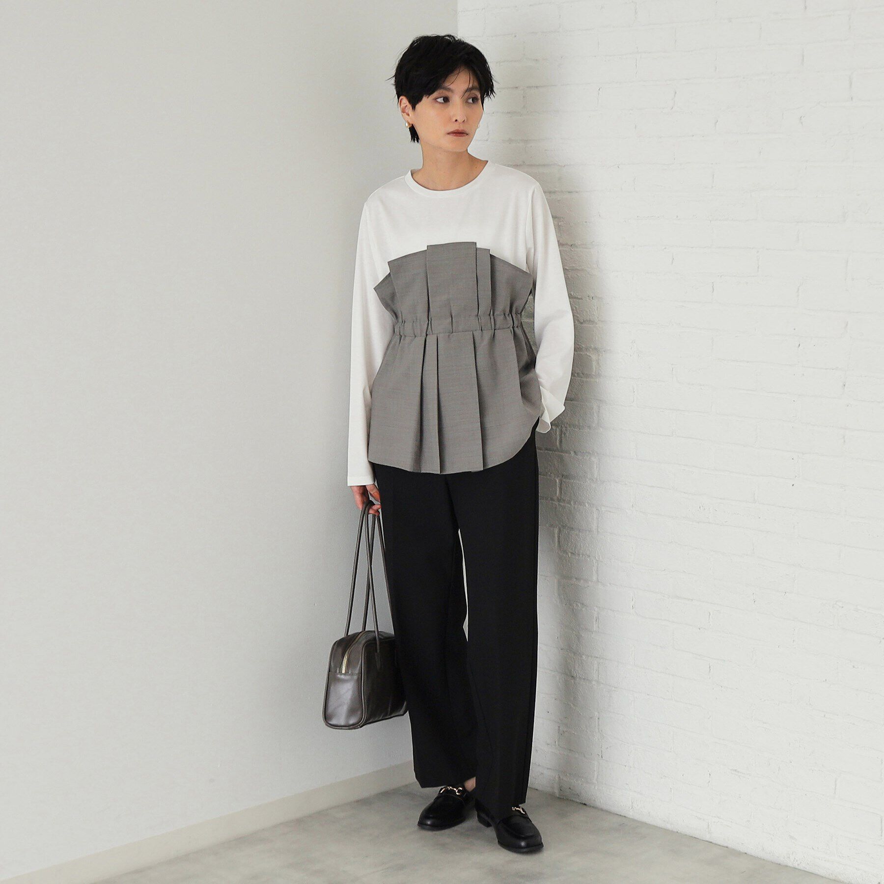 OPAQUE.CLIP「ビスチェドッキングカットソー【洗濯機洗い可】」|Tシャツ・カットソー|