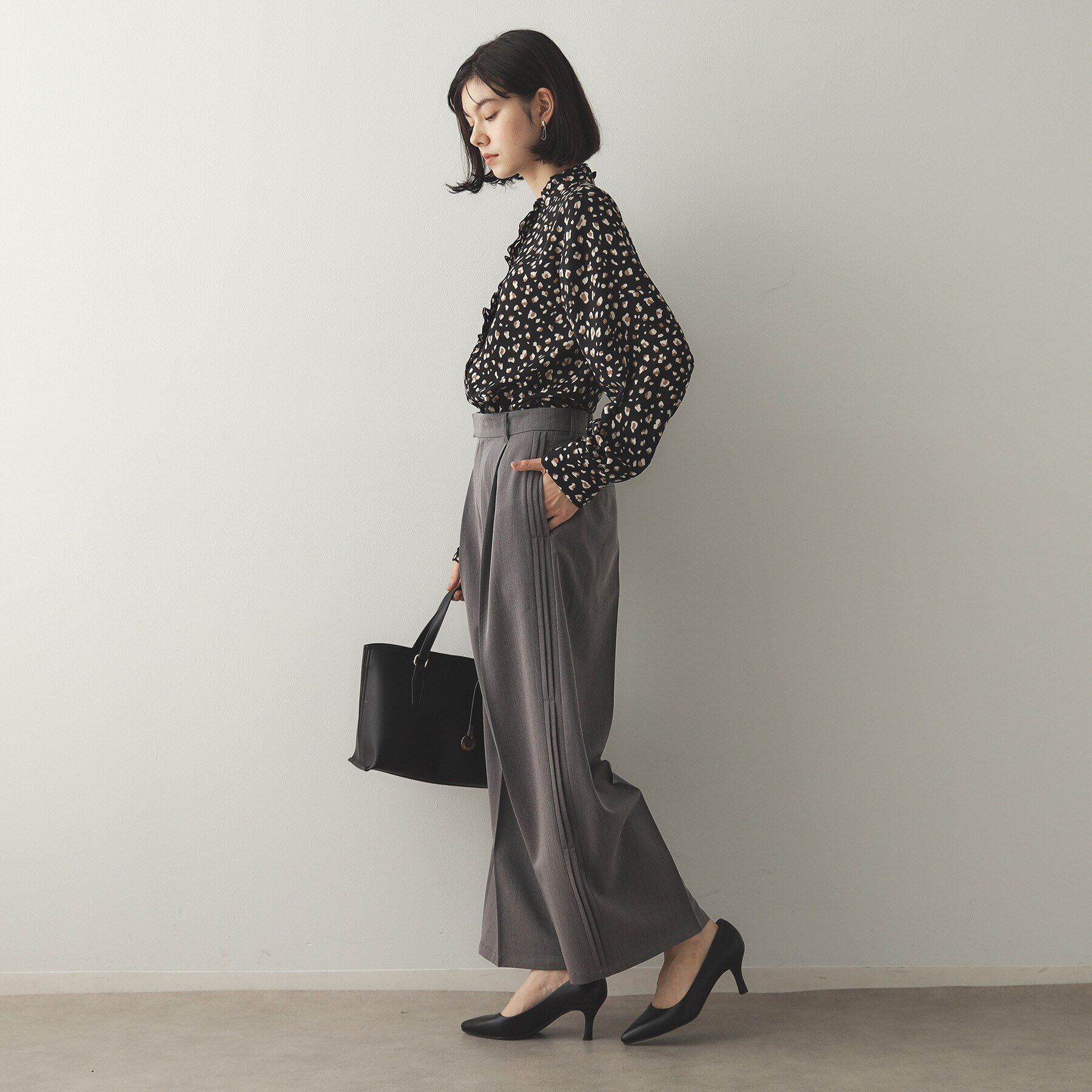 OPAQUE.CLIP「スタインドフリルブラウス【洗濯機洗い可】」|シャツ・ブラウス|