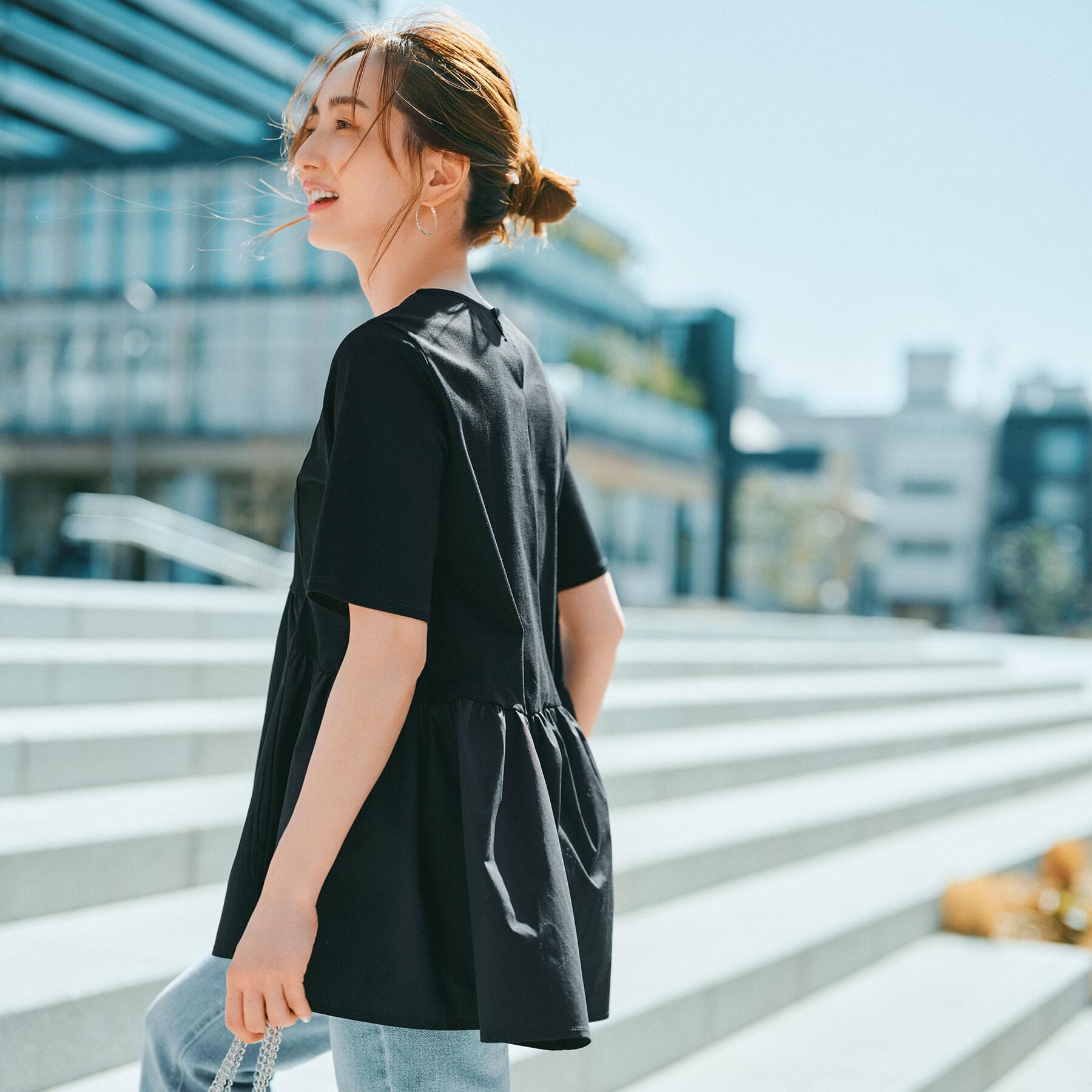 OPAQUE.CLIP「ペプラムドッキングカットソー【洗濯機洗い可】」|Tシャツ・カットソー|