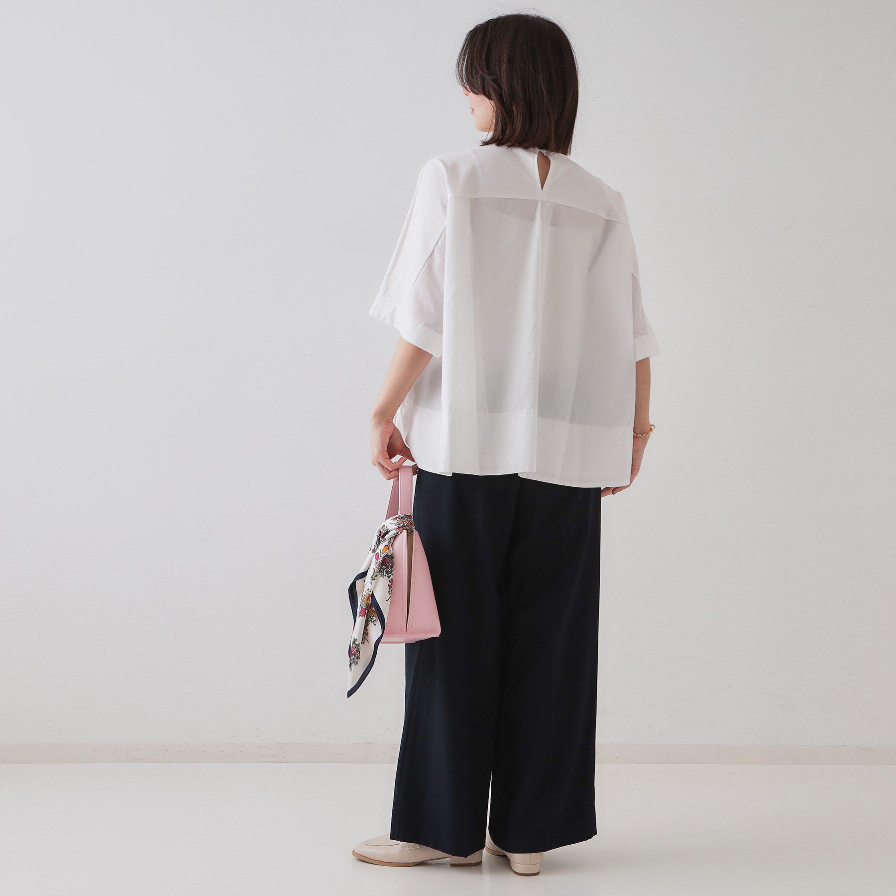 OPAQUE.CLIP「バックフハクドッキングAラインカットソー【洗濯機洗い可】」|Tシャツ・カットソー|