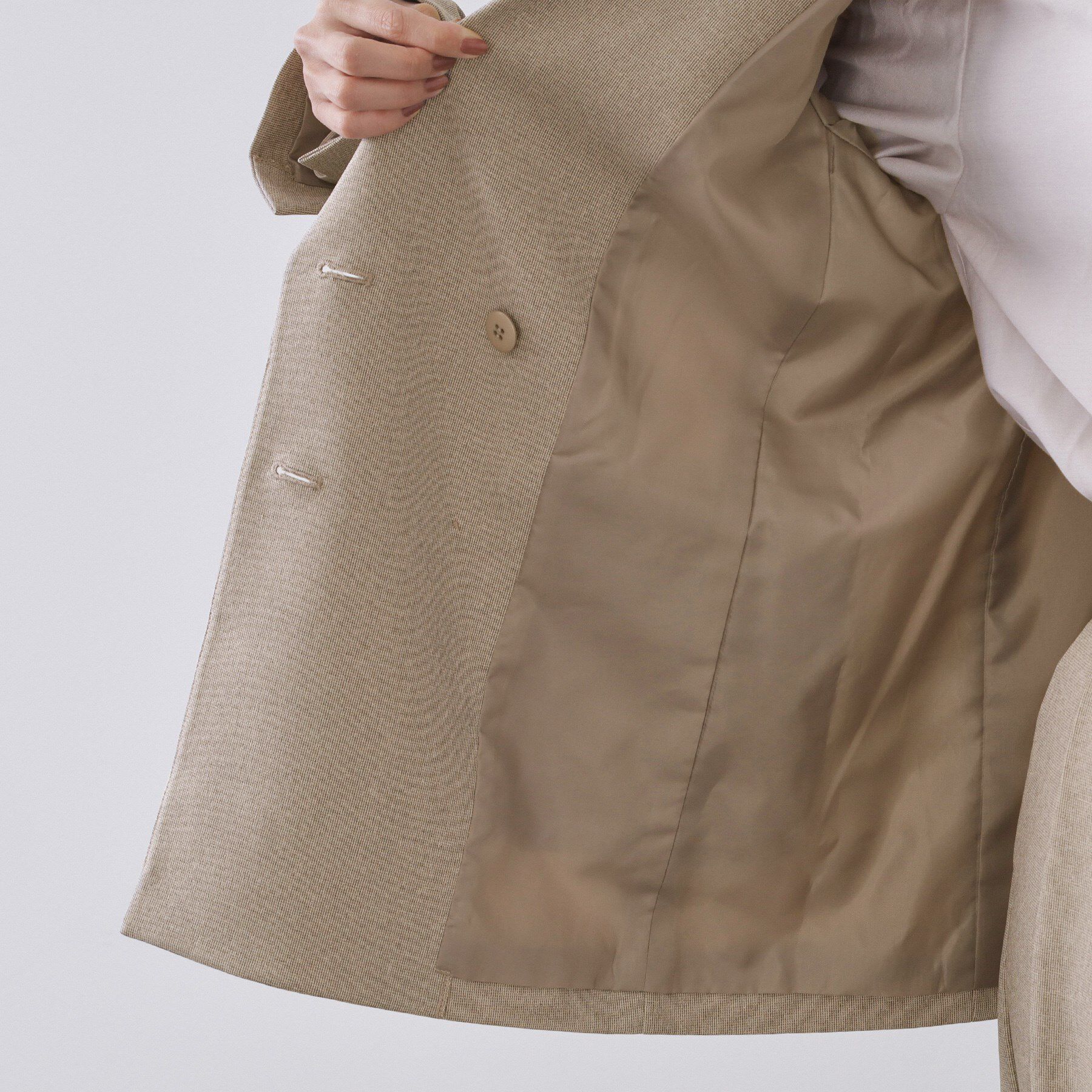 OPAQUE.CLIP「ストレッチダブルブレストテーラードジャケット/セットアップ対応可【洗濯機OK】」|テーラードジャケット|